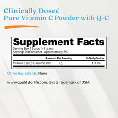 Doctor's Best - Pure Vitamin C Powder With Quali-C - 250g