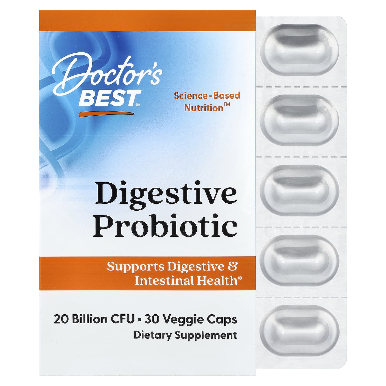 Doctor's Best Digestive Probiotic baksida
