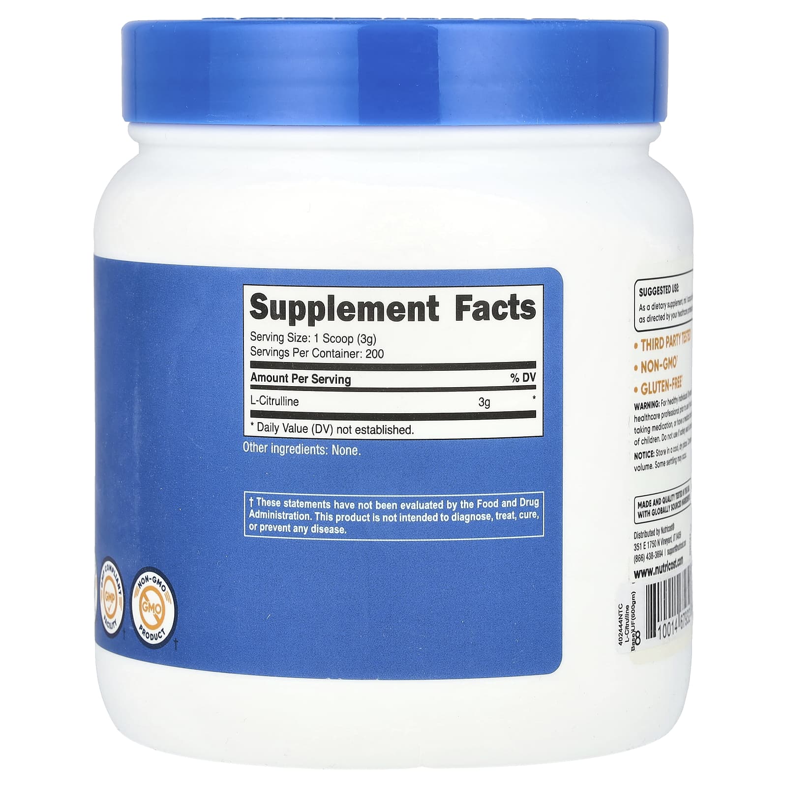 Nutricost L-Citrulline mätskopa dose
