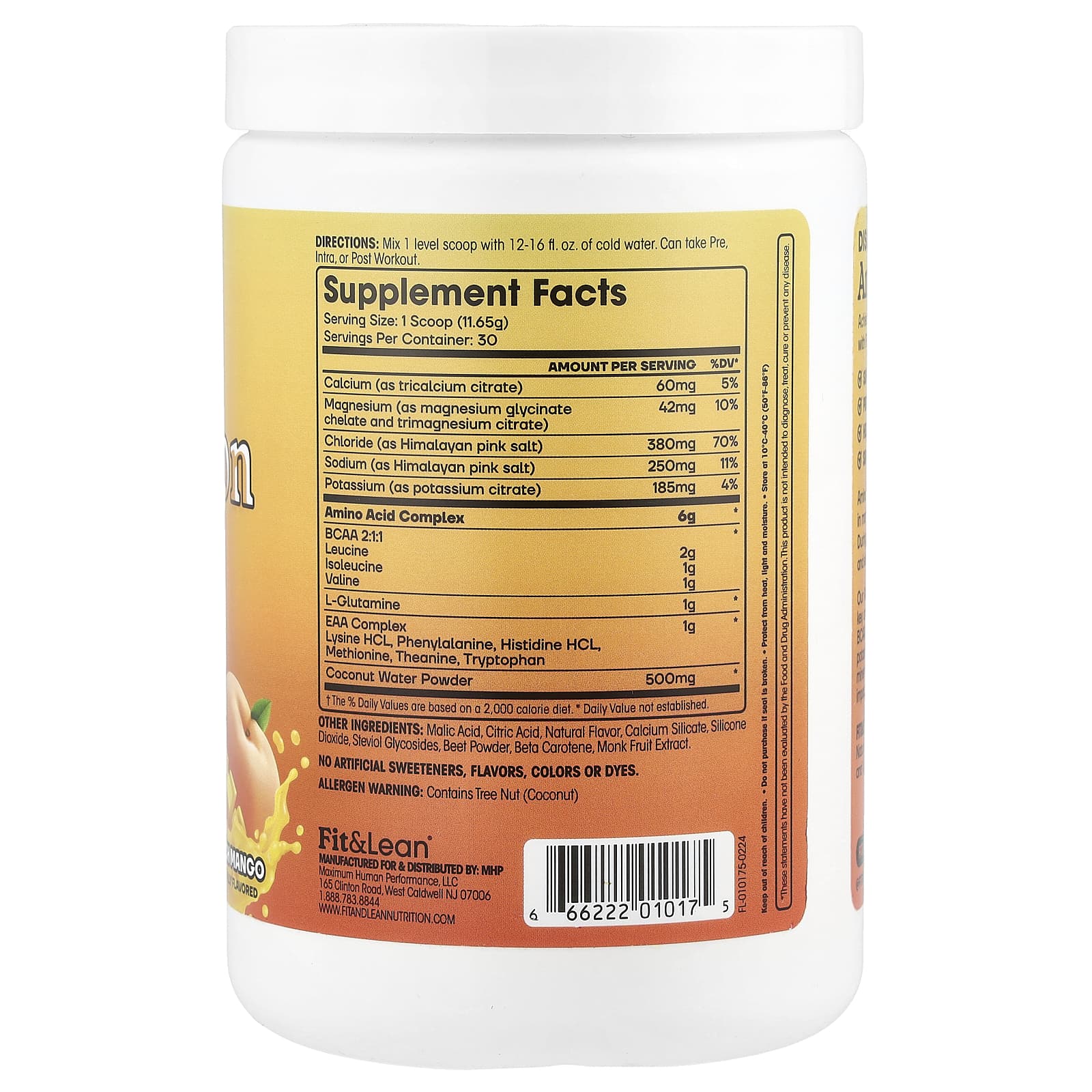 Fit & Lean - Amino Hydration - Peach Mango - 350g