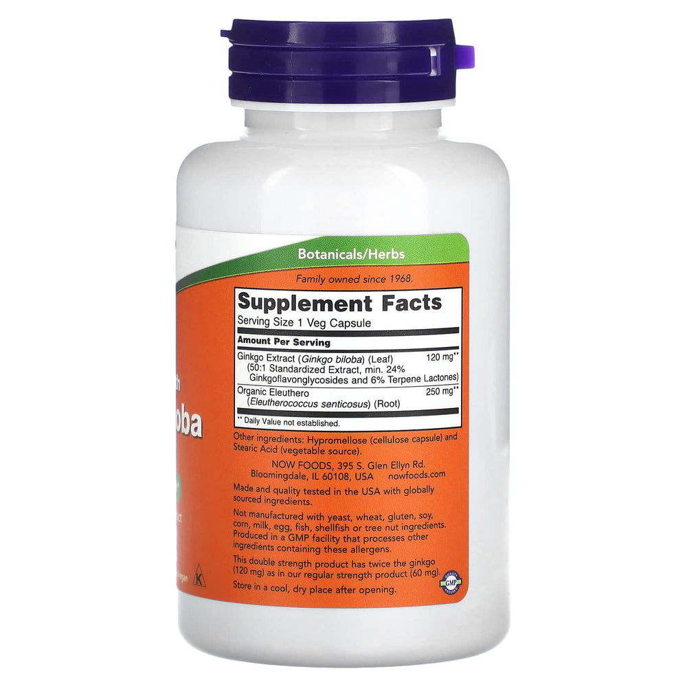 Now Foods Ginkgo Biloba näringsfakta