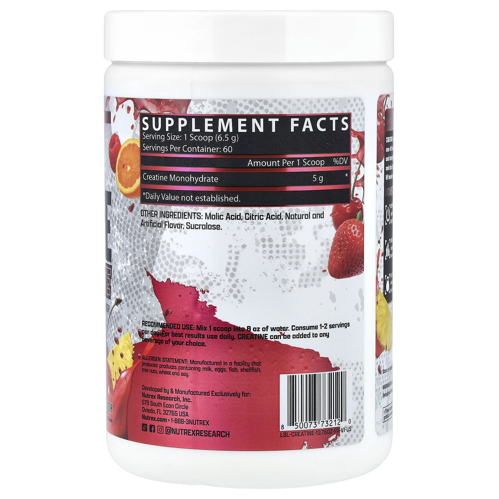 Nutrex Creatine Monohydrate skopa mätning