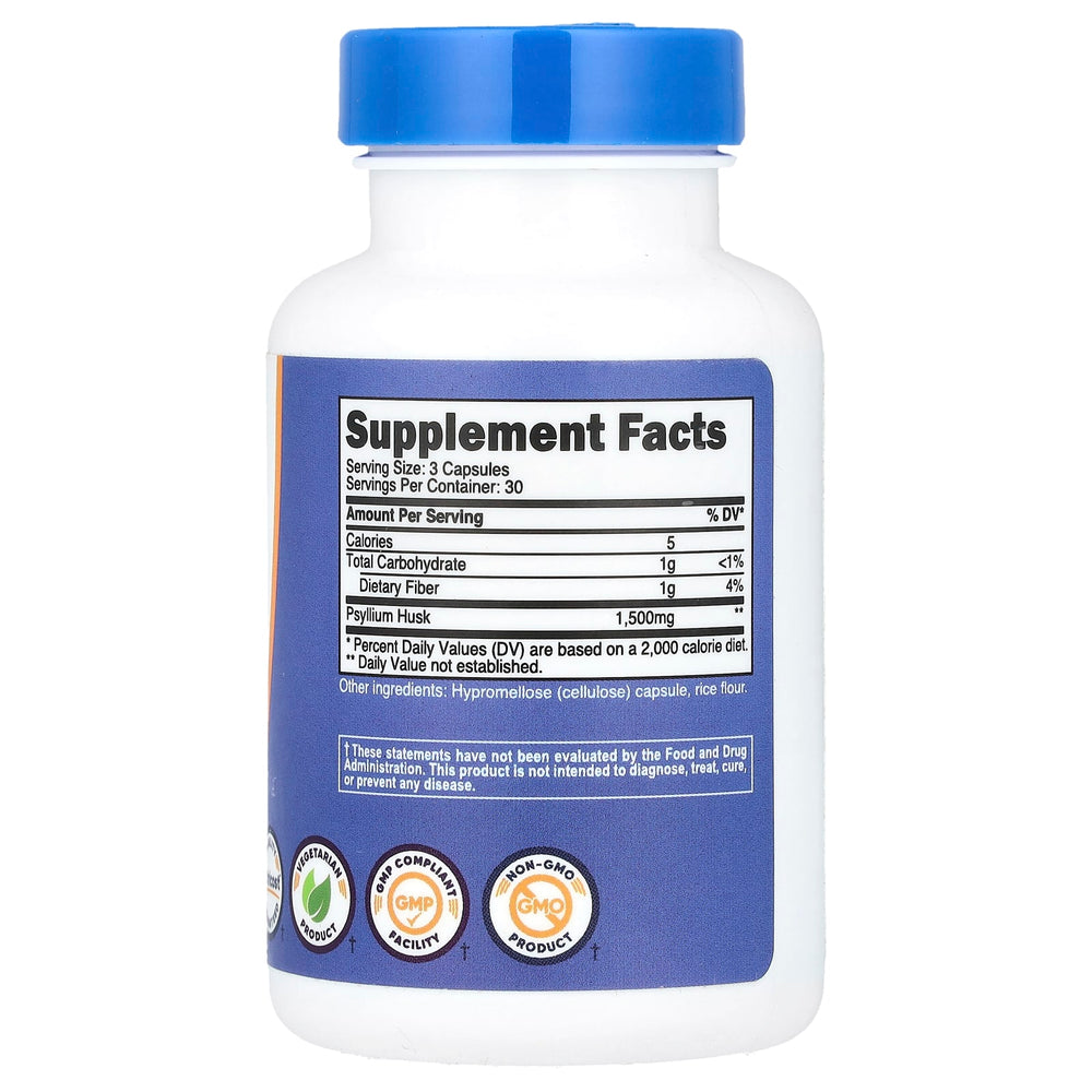 Psyllium Husk 1500 mg baksida näringsfakta