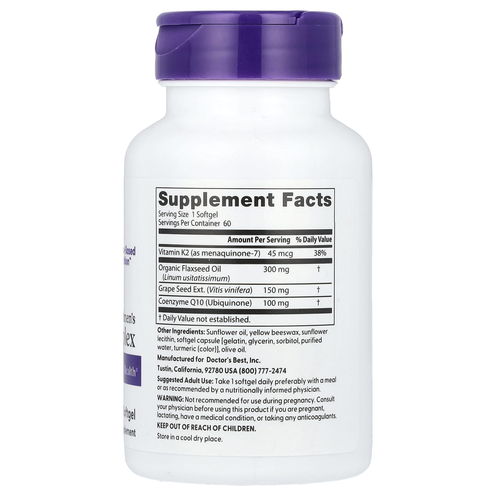 Doctor's Best Women's Heart Complex näringsfakta