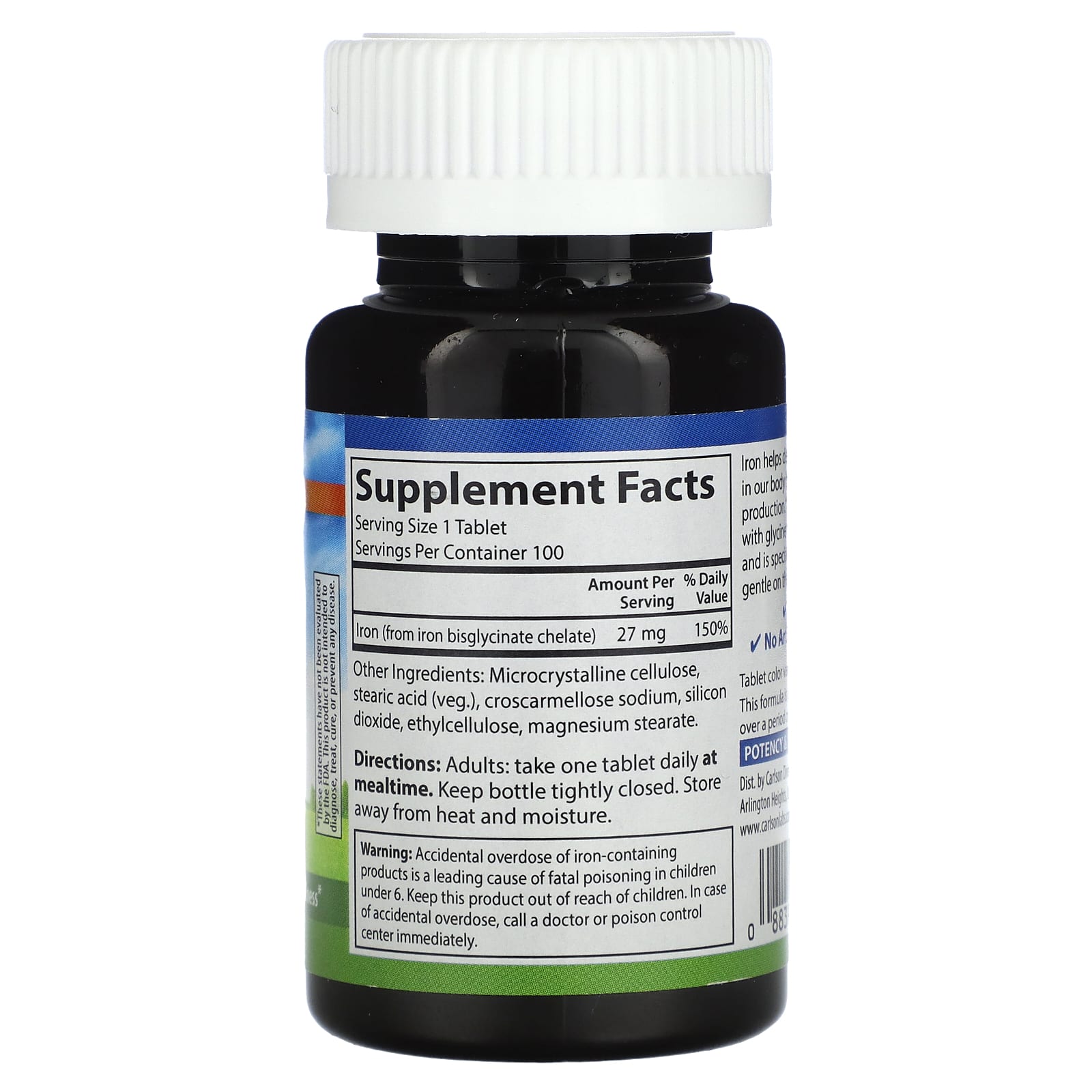 Chelated Iron 27 mg ingredienser lista