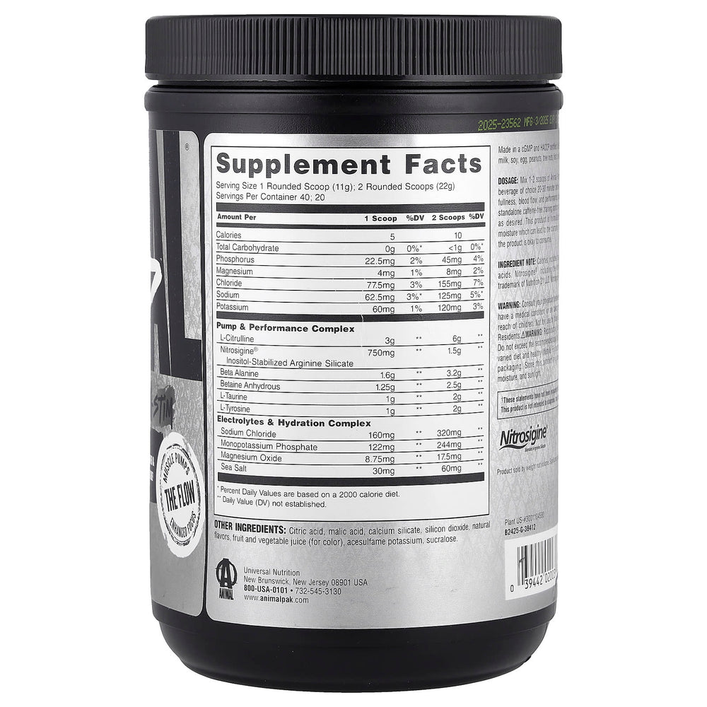 Universal Nutrition Pump Pre-Workout ingredienser & etikett