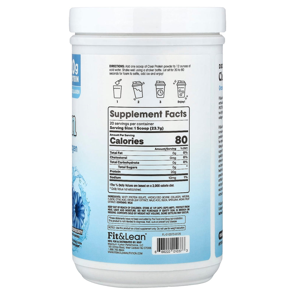 Fit & Lean - Clear Protein förpackningsdetalj