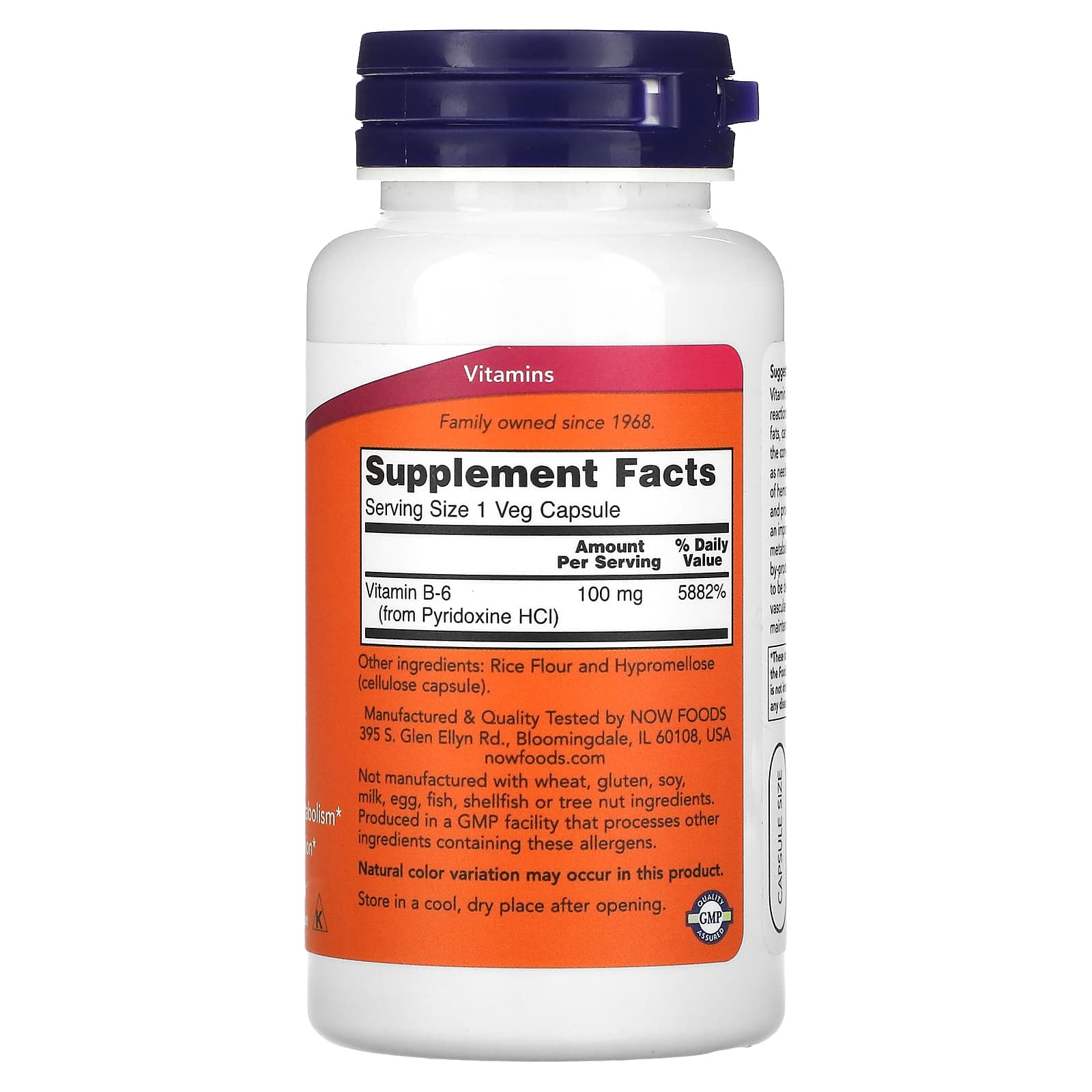 Vitamin B-6 produktdetalj näringsinformation