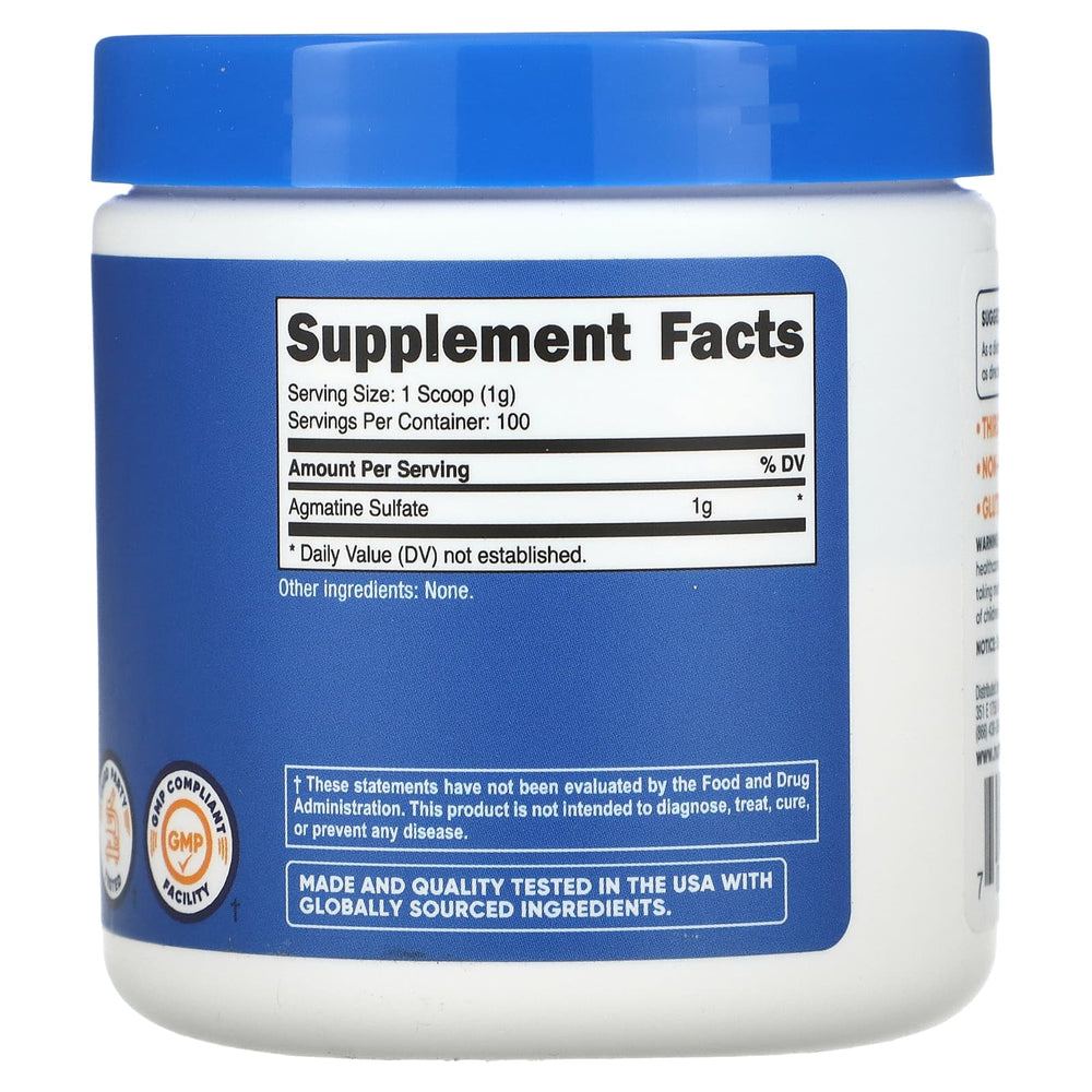 Agmatine Sulfate – Reint pulver ingredienser & etikett