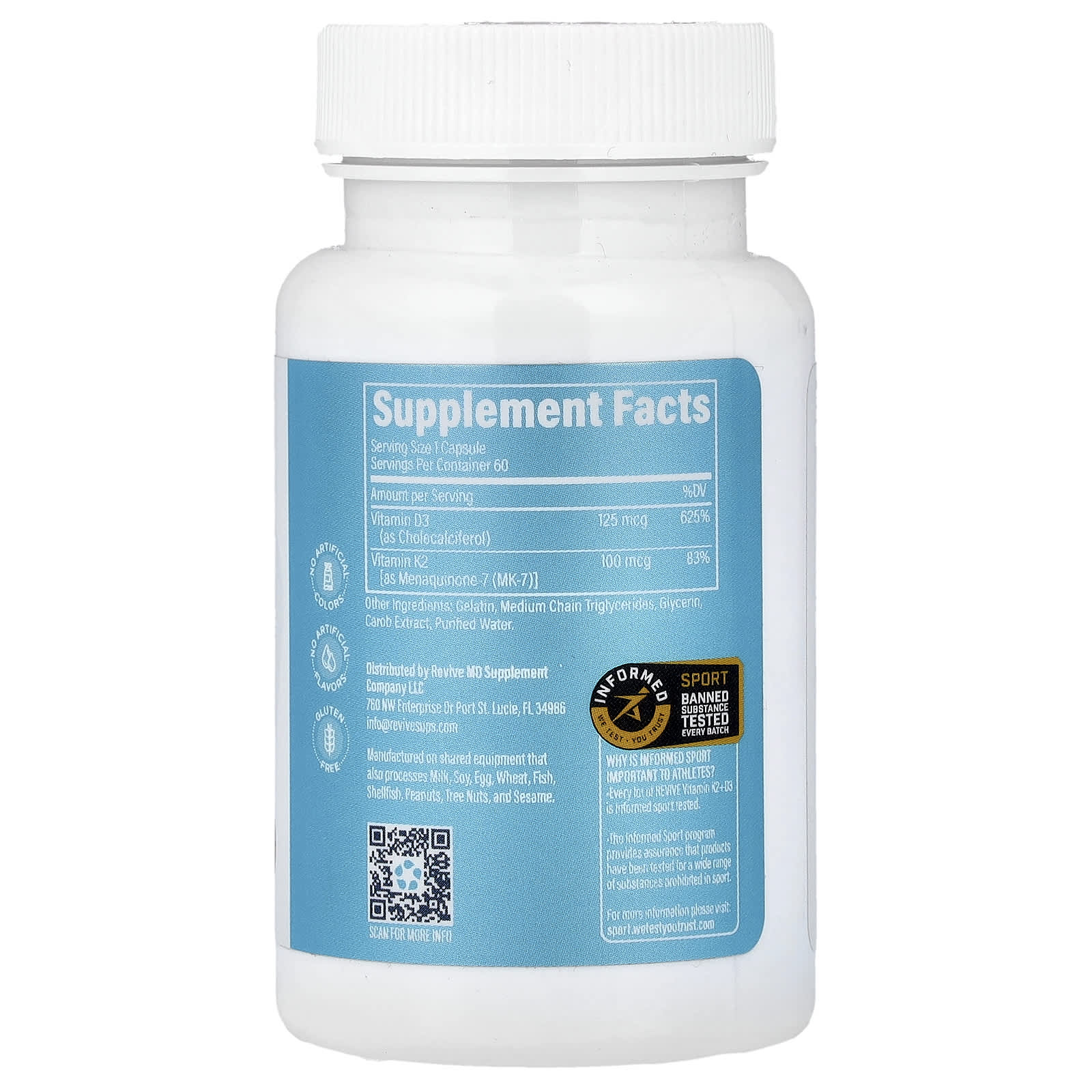 Revive Vitamin K2 & D3 näringsfakta och ingredienser