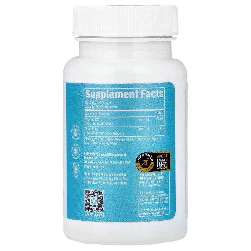 Revive Vitamin K2 & D3 näringsfakta och ingredienser
