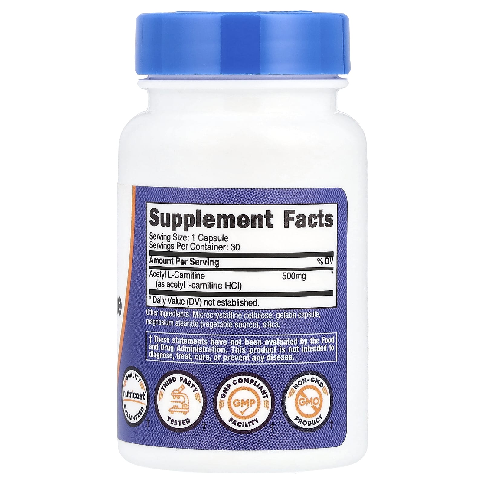 Nutricost Acetyl L-Carnitine ingredienser etikett
