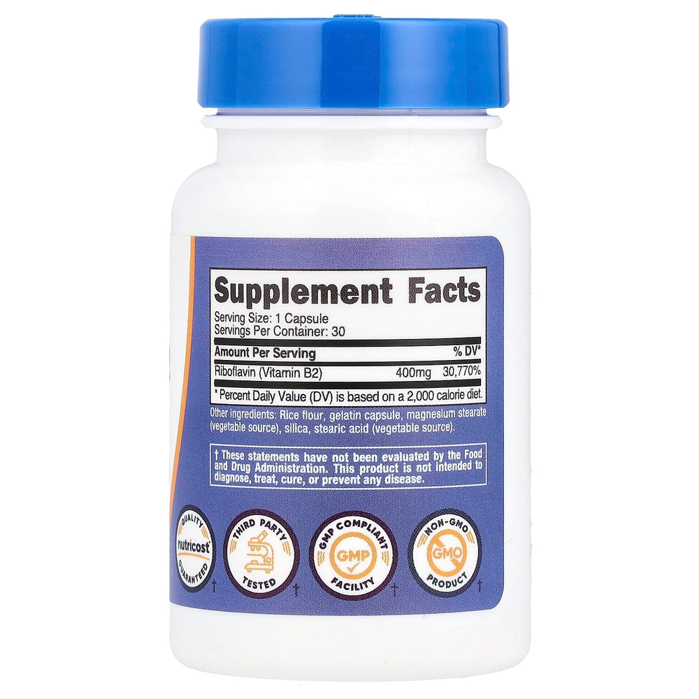 Vitamin B2 Riboflavin ingredienser-etikett