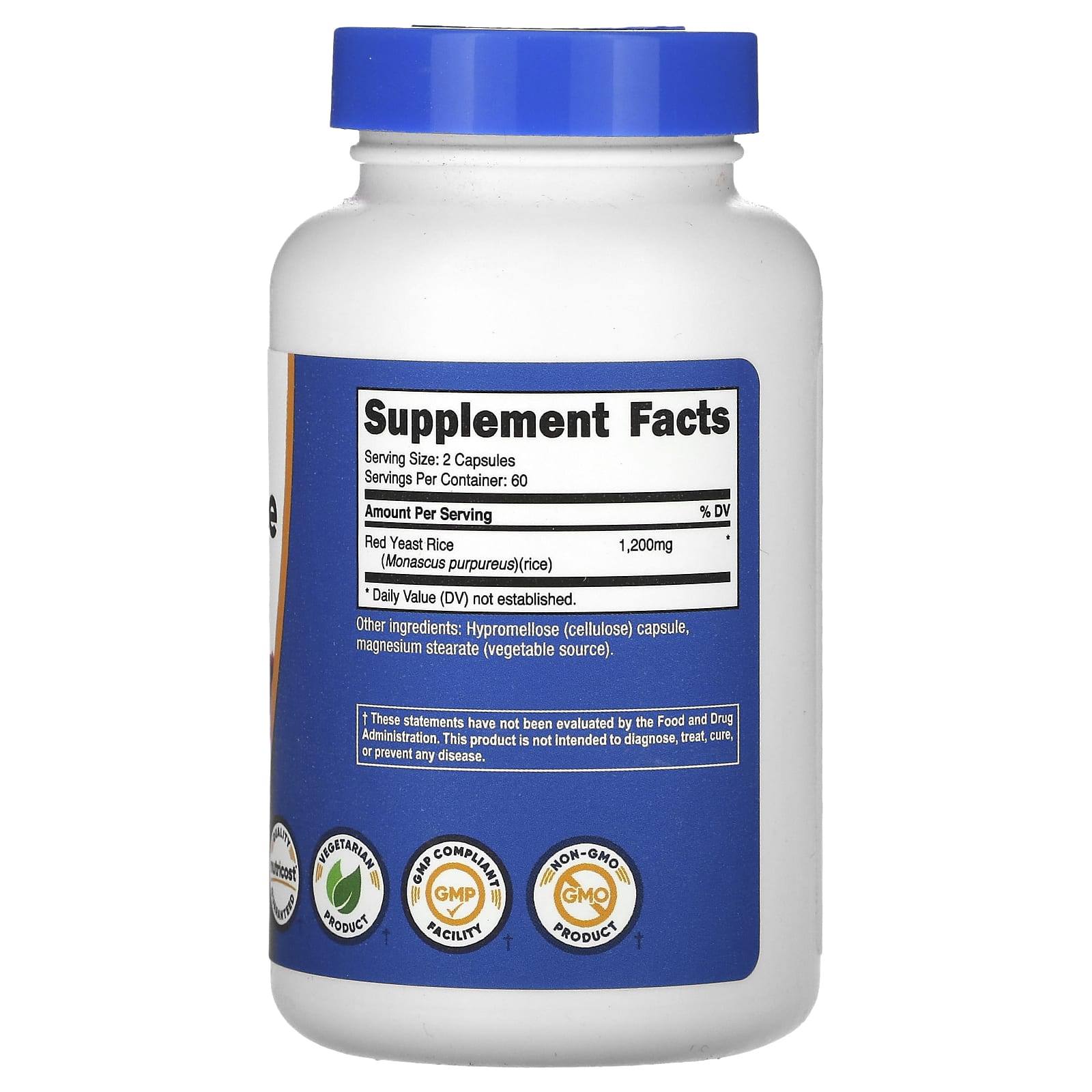 Nutricost Red Yeast Rice ingredienser etikett