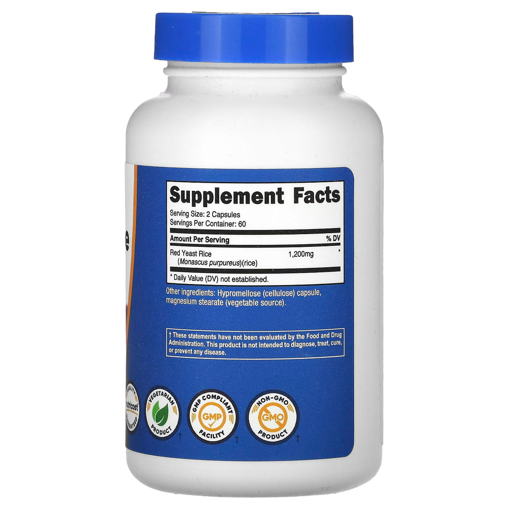Nutricost Red Yeast Rice ingredienser etikett