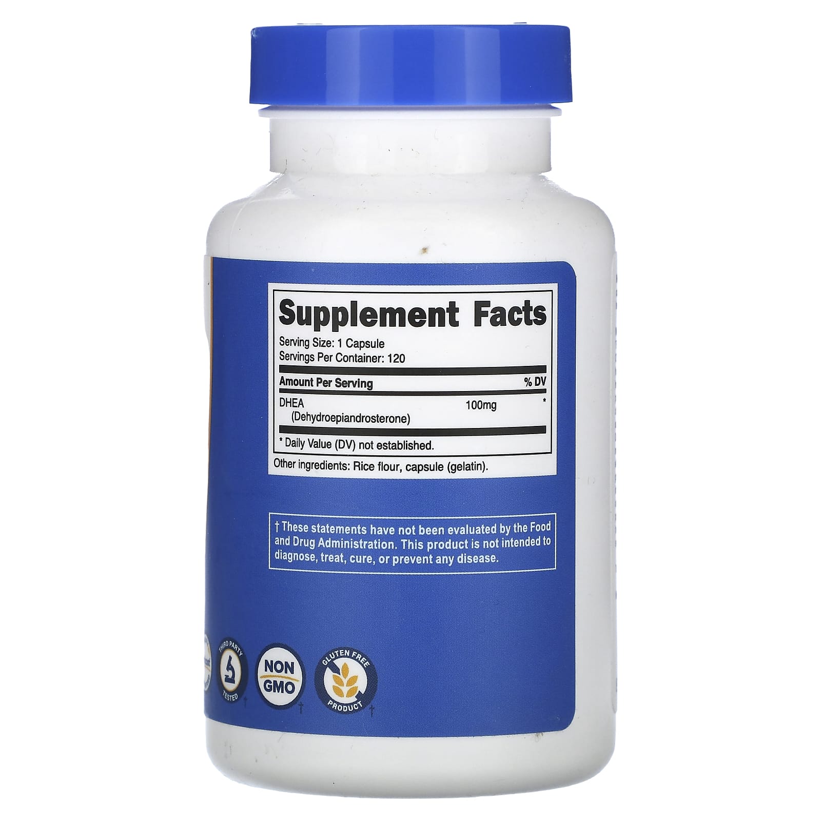 Nutricost DHEA 100mg burk från sidan