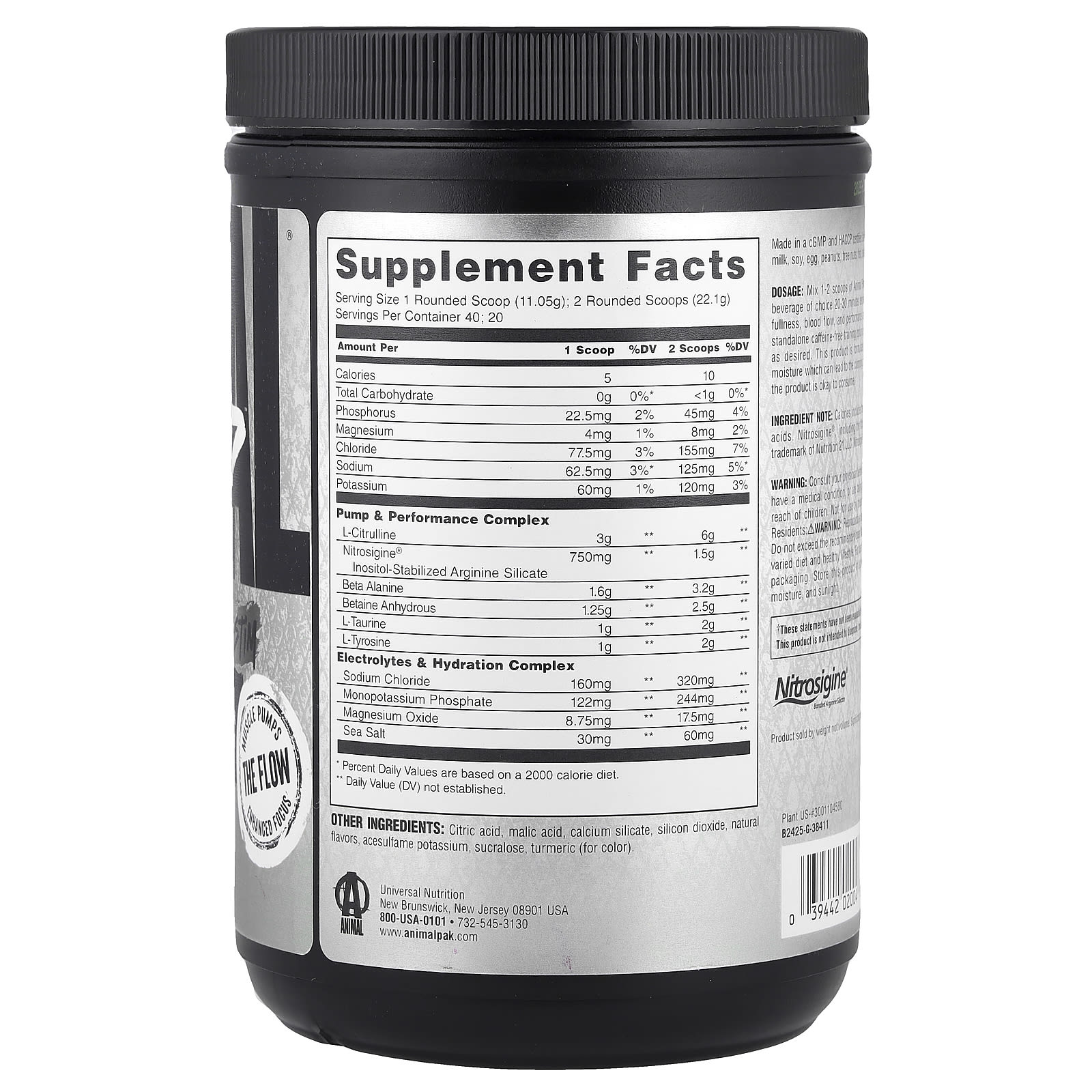 Universal Nutrition - Pump Pre-Workout Non-Stim, Lemon Surge - 442g