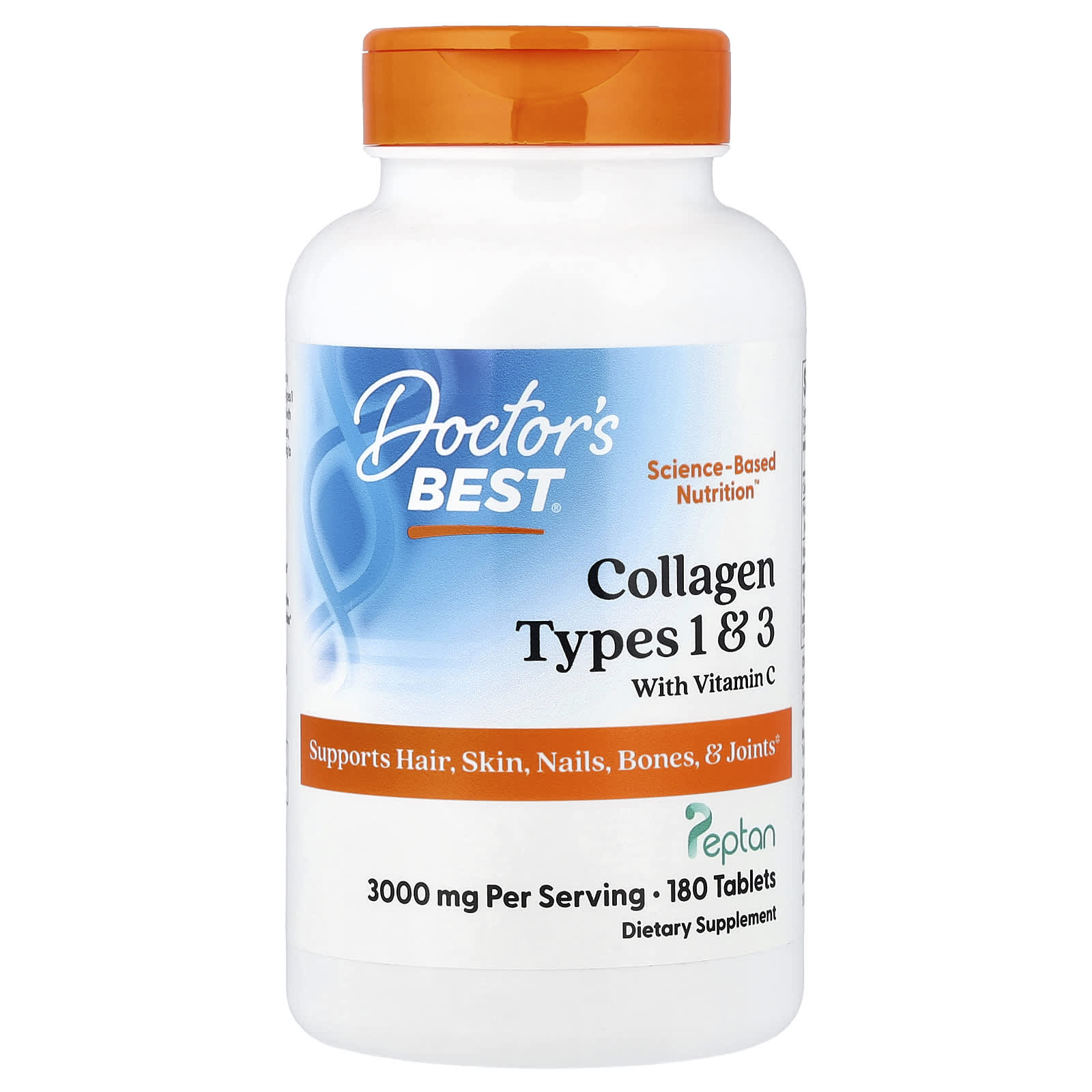Doctor's Best - Kollagen Typer 1 og 3 med Peptan og Vitamin C