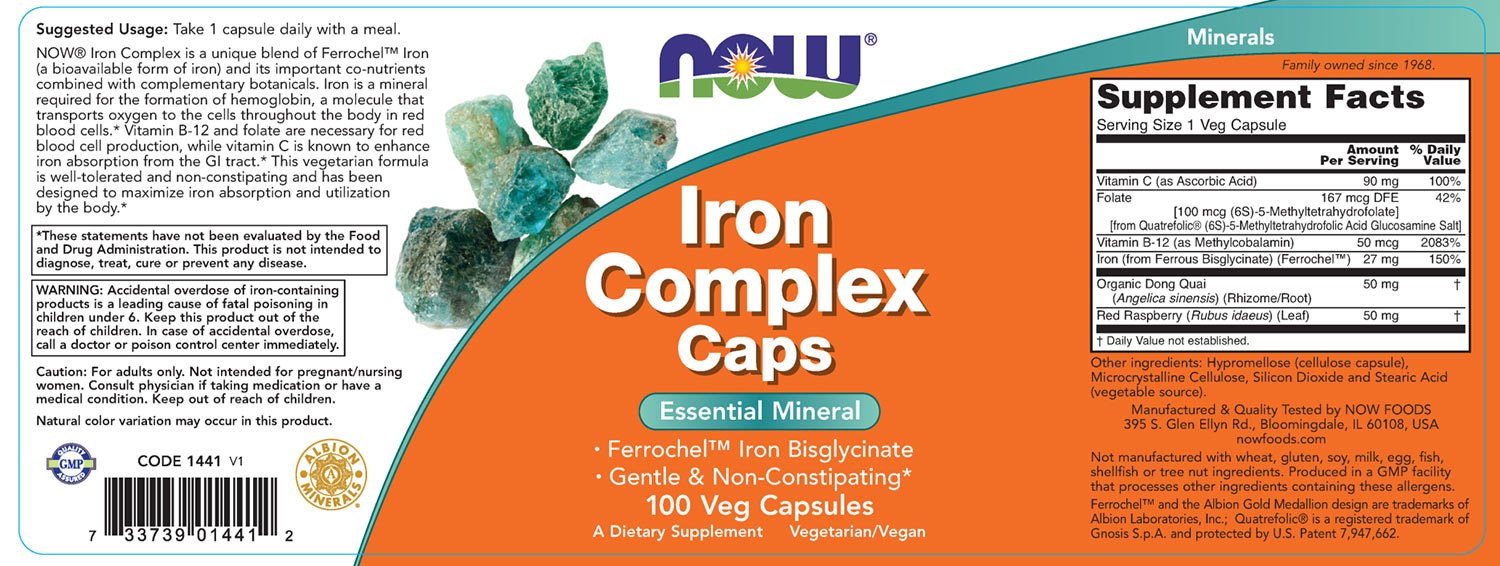 Now Foods - Iron, 18mg - 120 Vcaps
