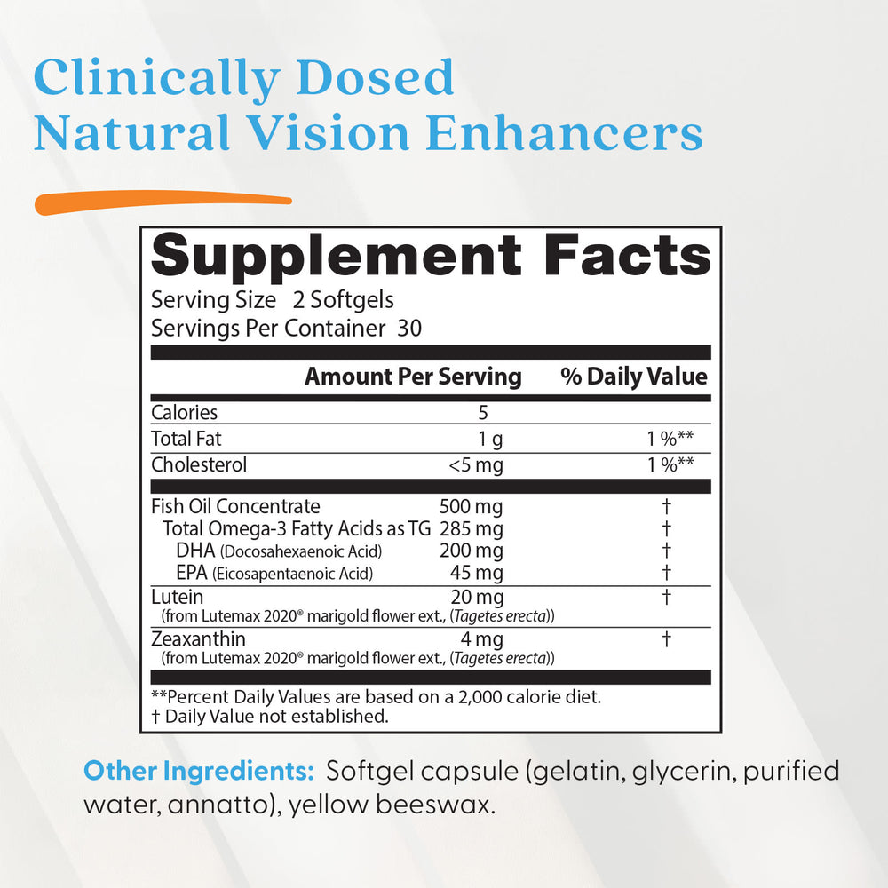 Doctor's Best Natural Vision Enhancers etikett detalj