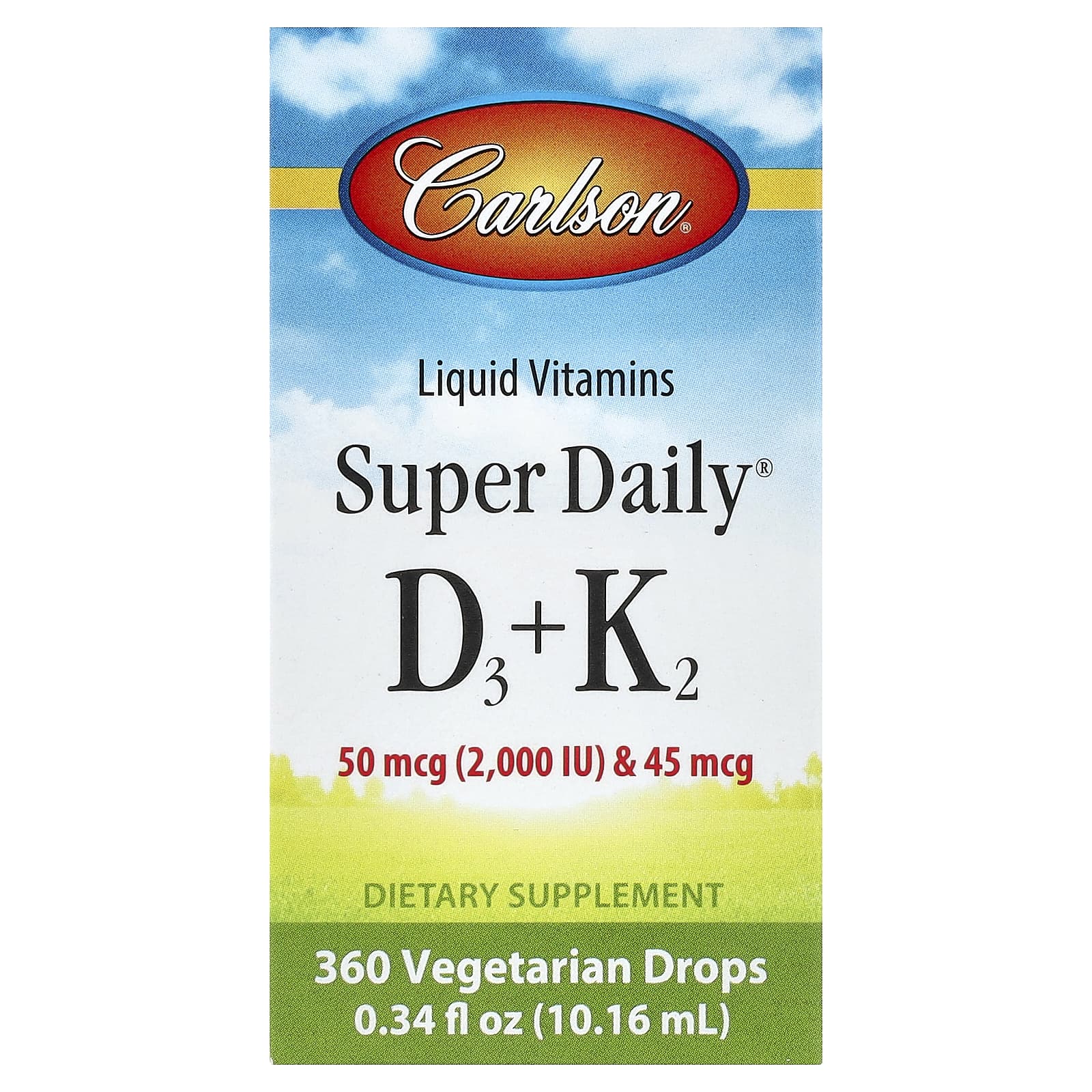 Carlson Labs Super Daily D3+K2 baksida