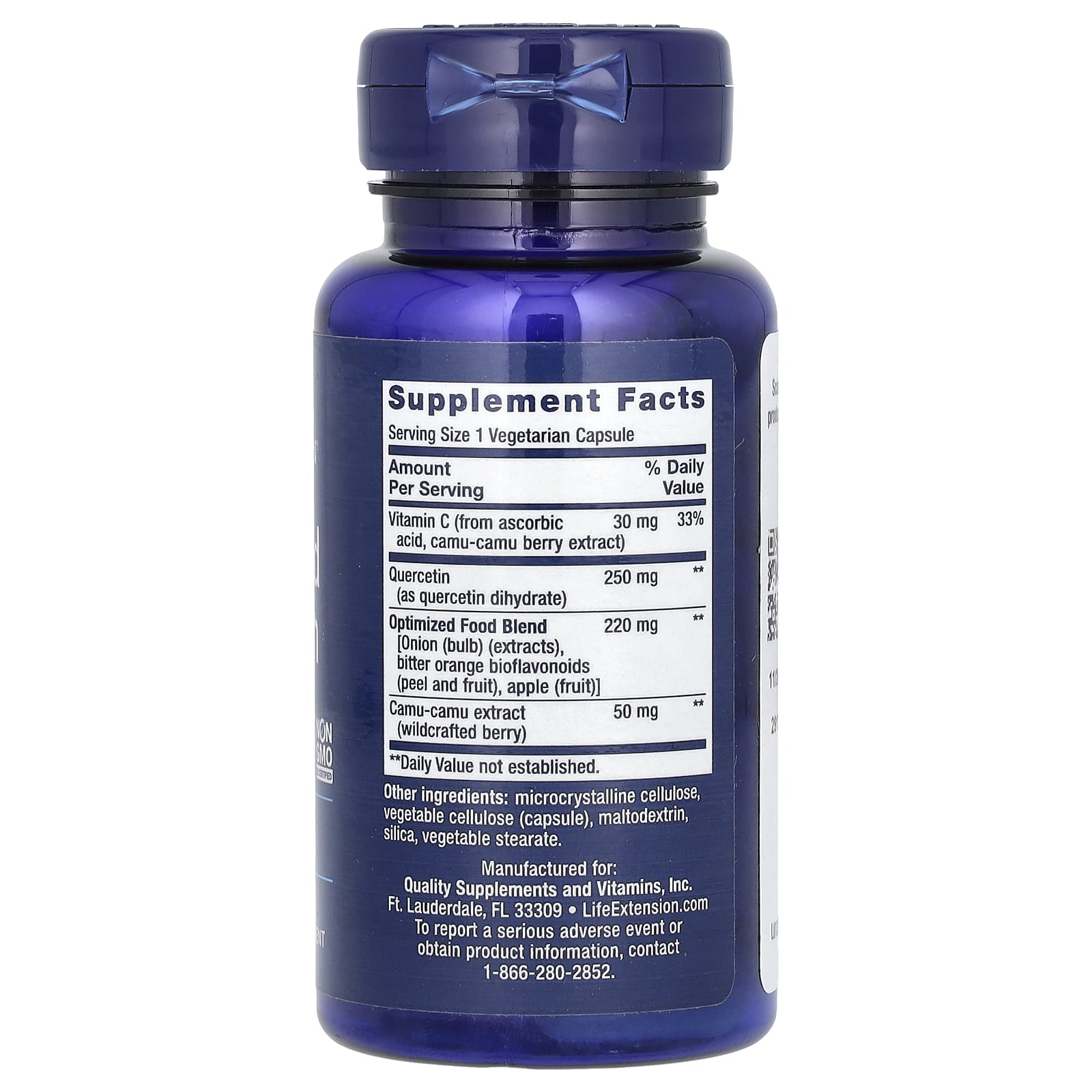 Optimized Quercetin 250 mg ingredienser lista