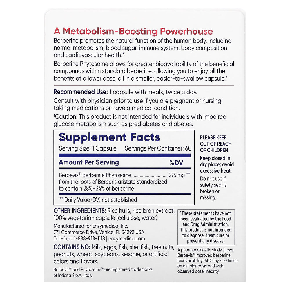 Berberine Phytosome näringsfakta och ingredienser