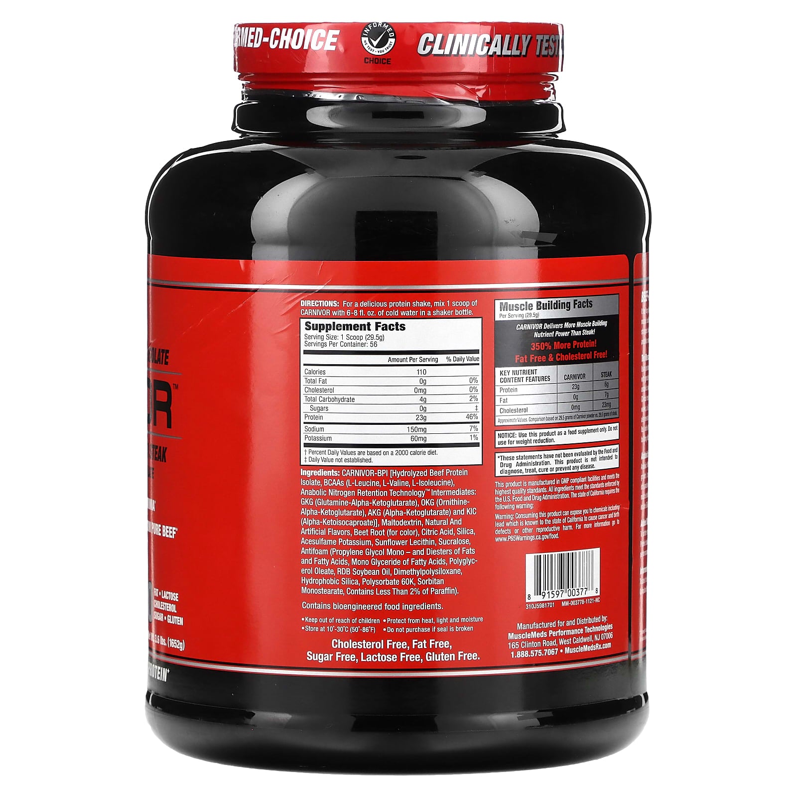 MuscleMeds - Carnivor™ 100% Naudanlihaproteiini