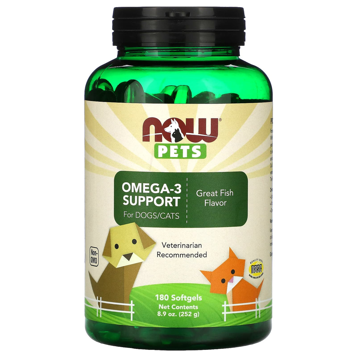 Omega-3 Support för Husdjur baksida
