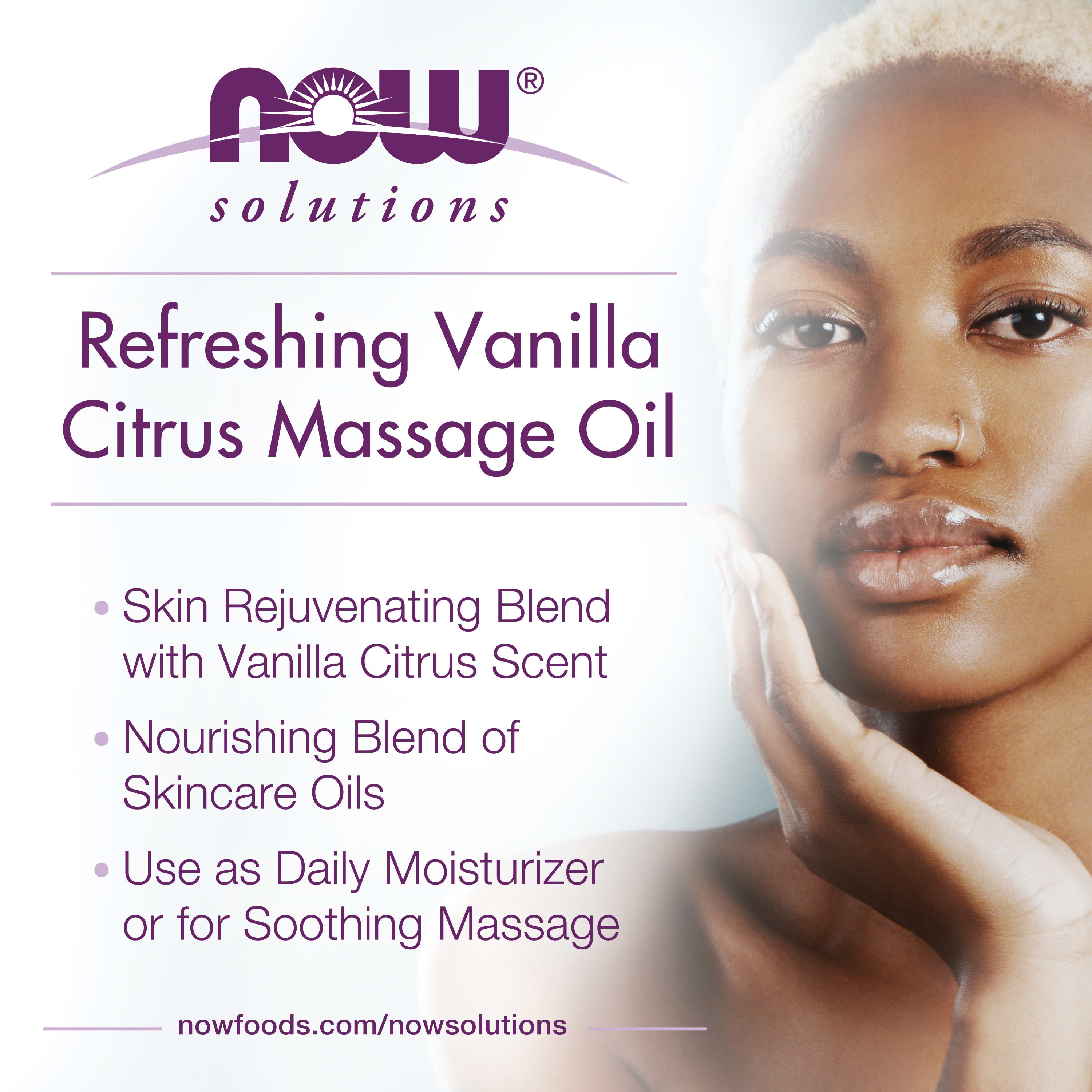 Refreshing Massage Oil Vanilj & Citrus etikett detalj
