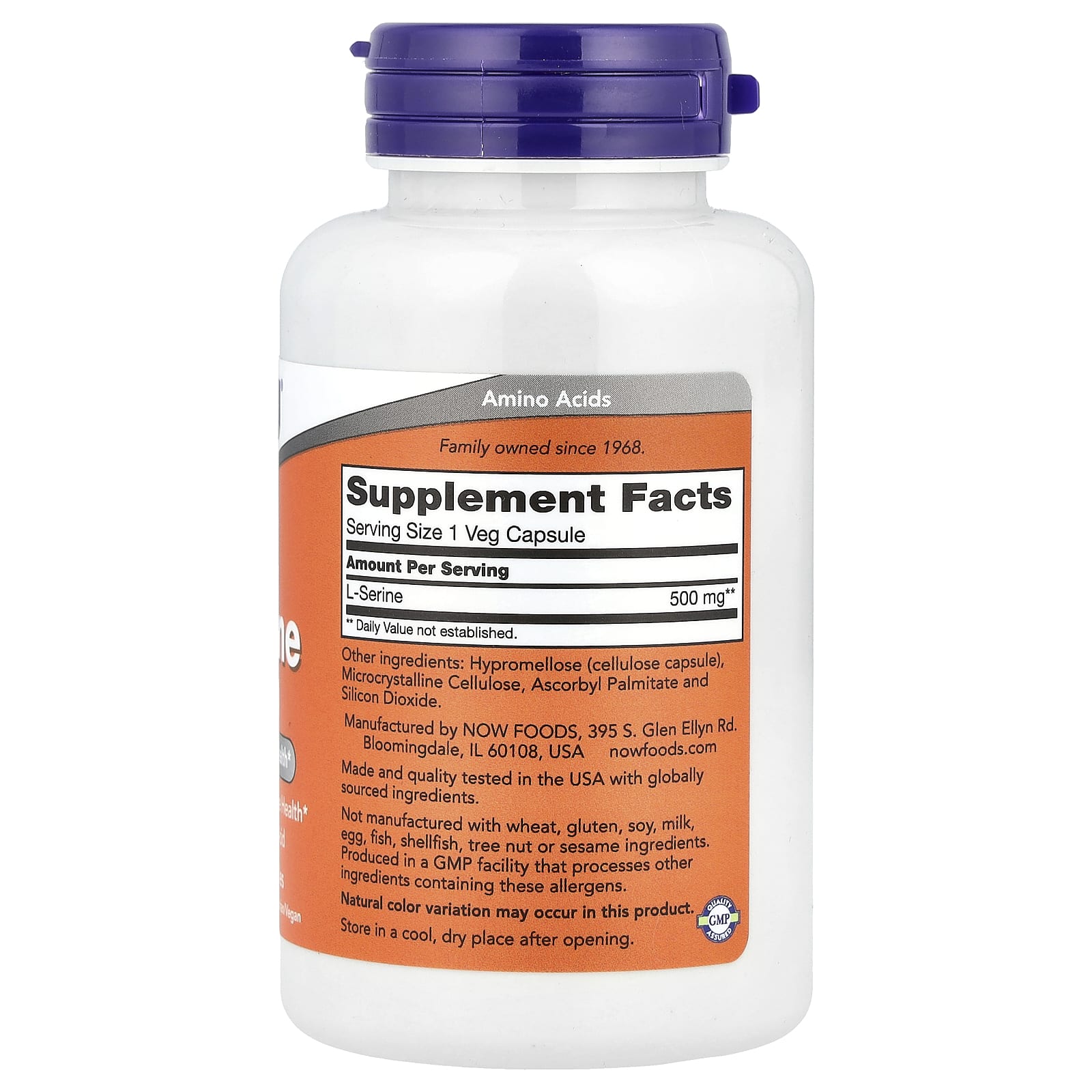 L-Serine 500 mg ingredienser lista