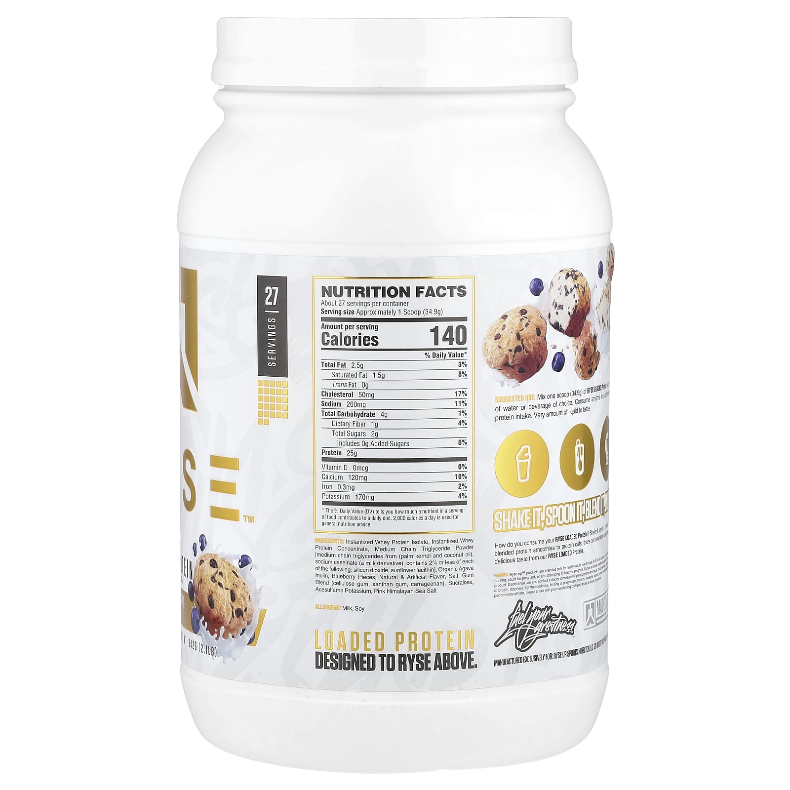 Ryse Blueberry Muffin ingredienslista
