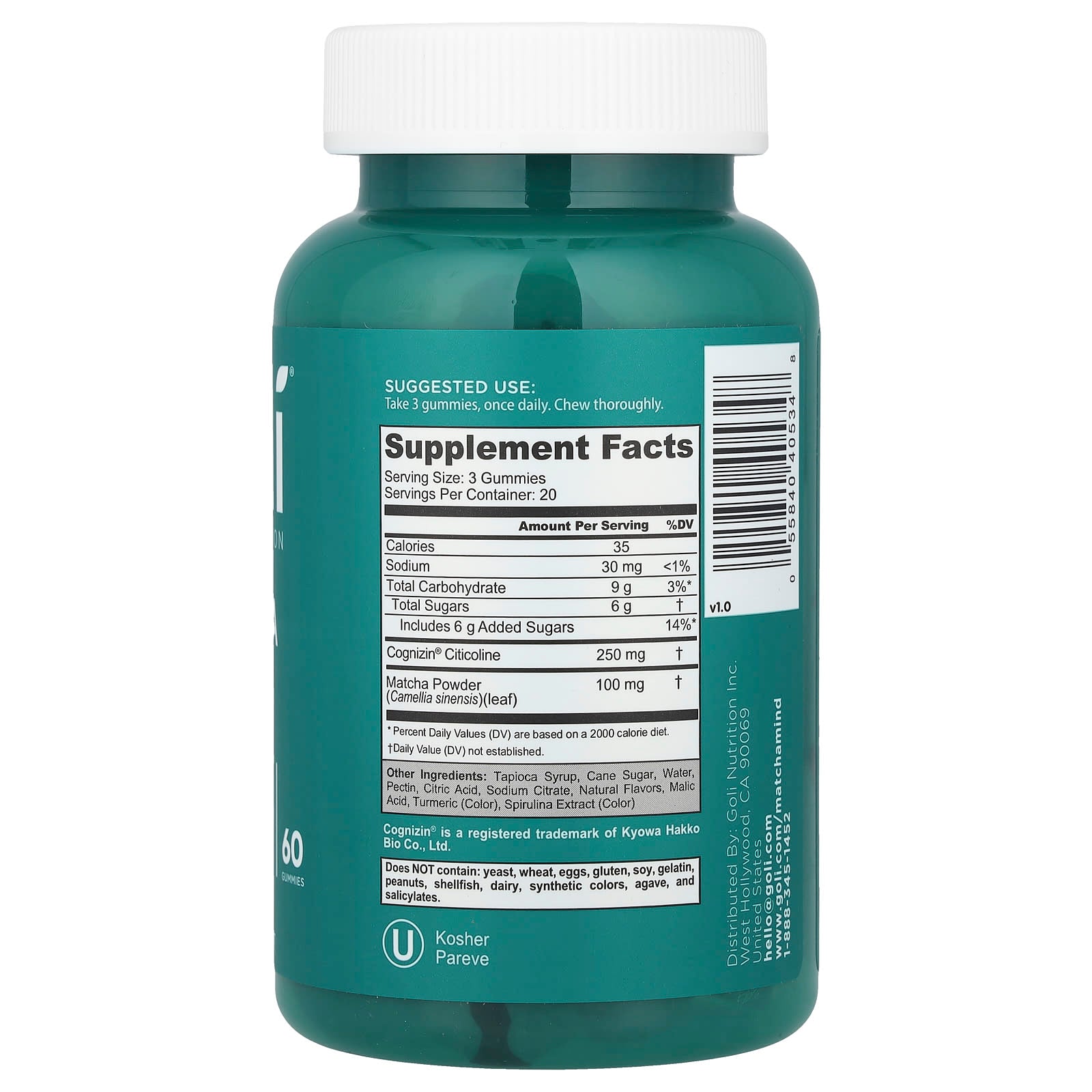 Goli Nutrition - Matcha Mind - 60 Kumia