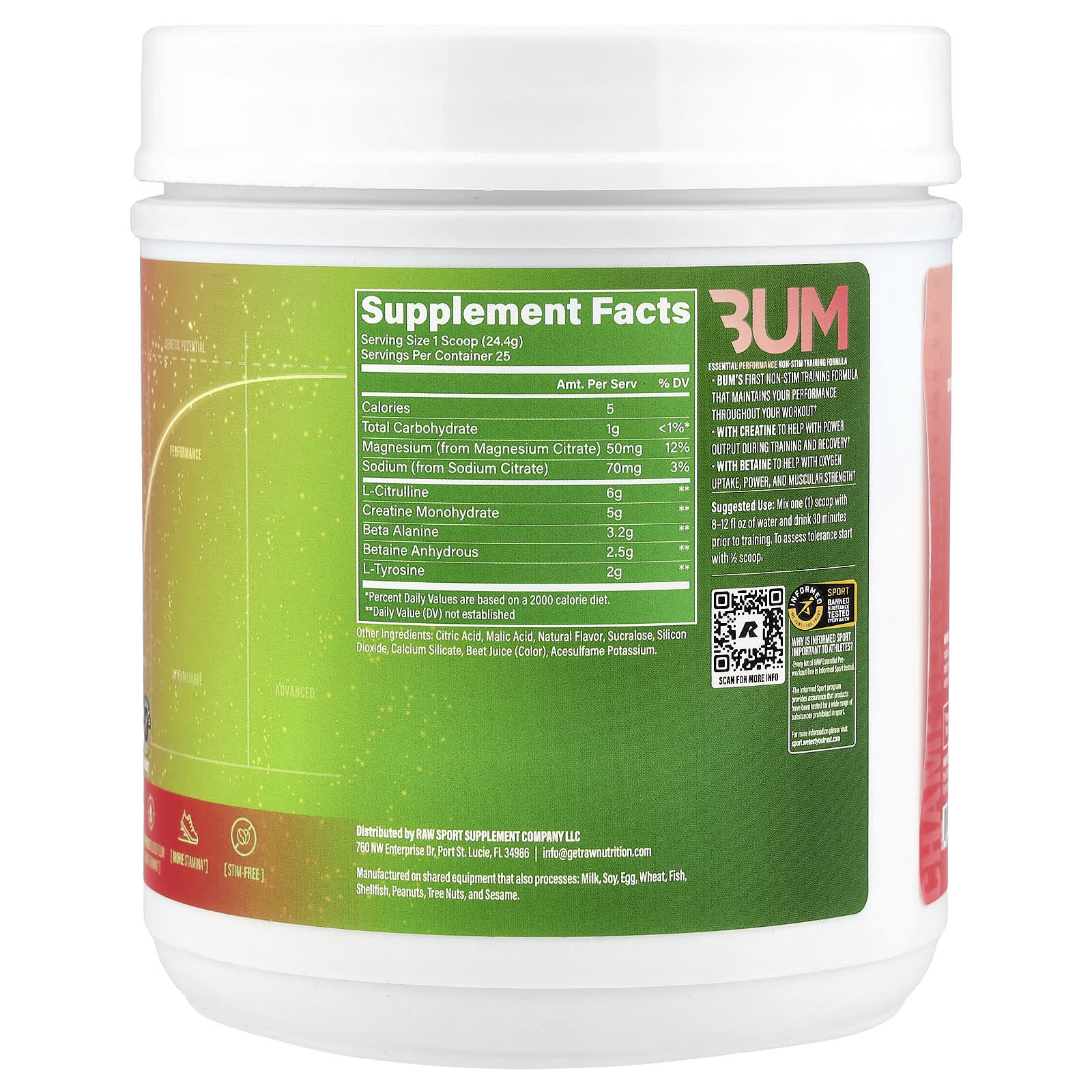 Raw Nutrition - Välttämätön Suorituskyky - 582g