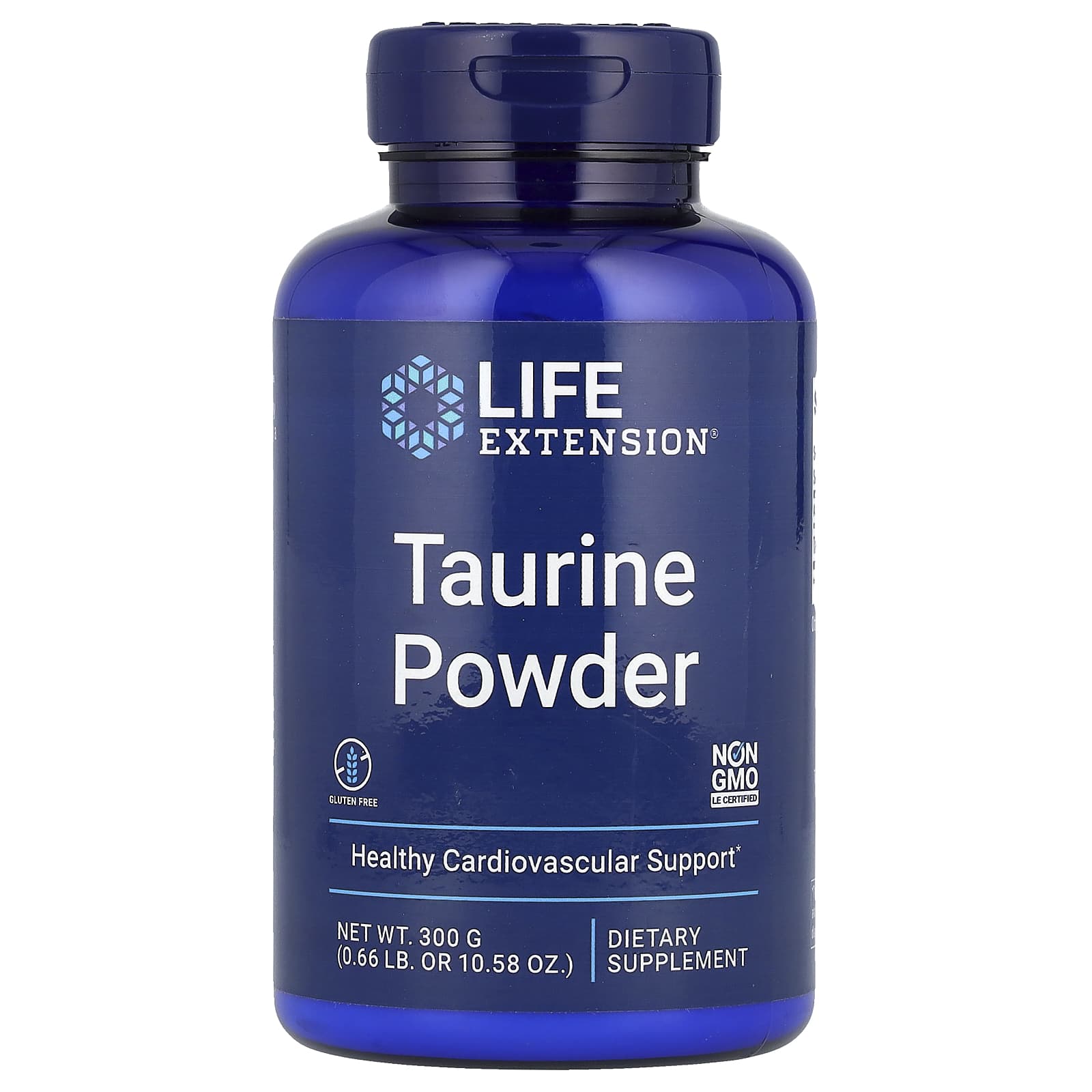 Life Extension Taurine Powder baksida näringsfakta
