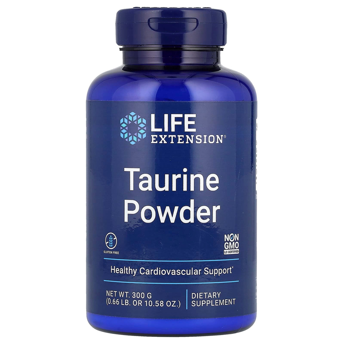Life Extension Taurine Powder baksida näringsfakta