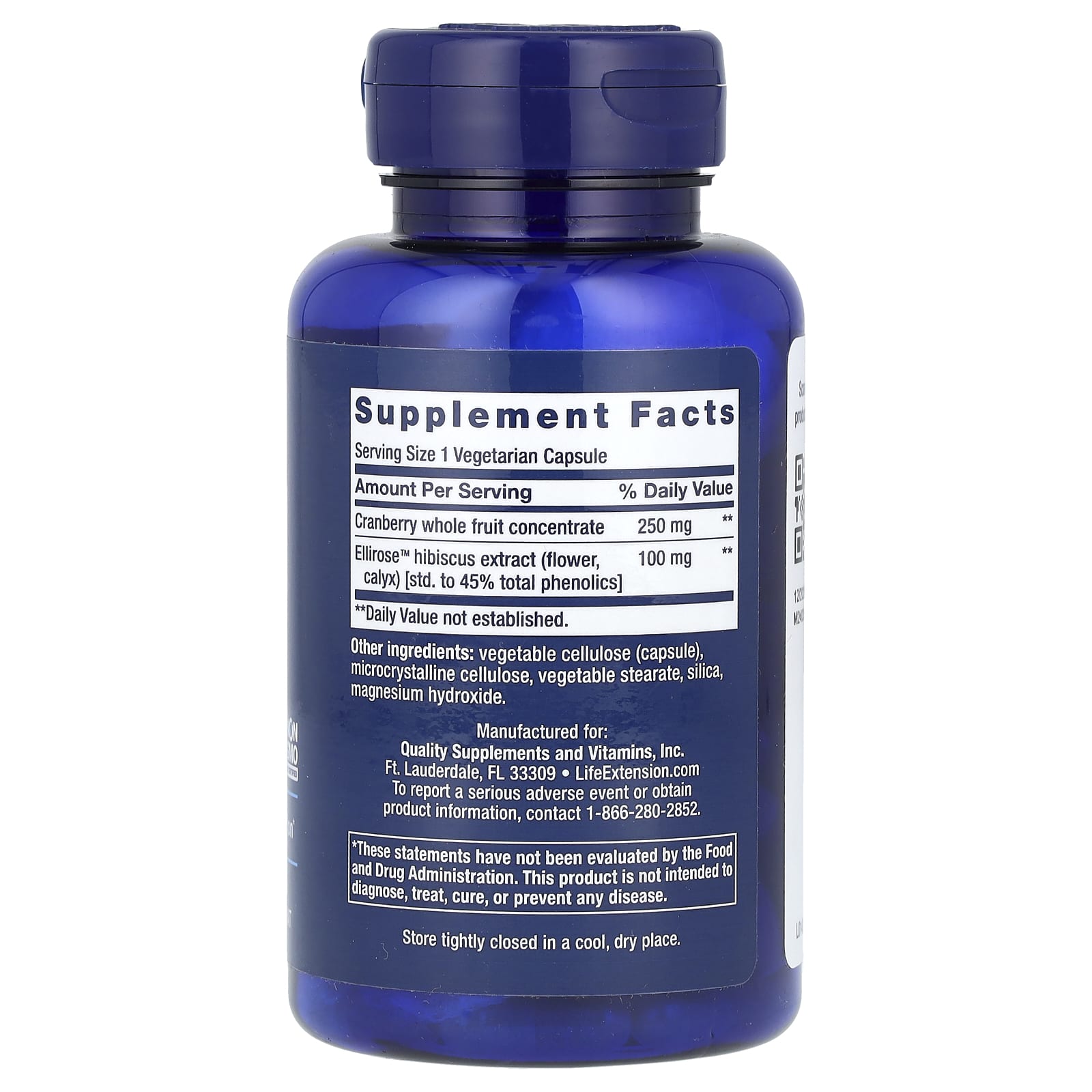 Life Extension Optimized Cran-Max ingredienser
