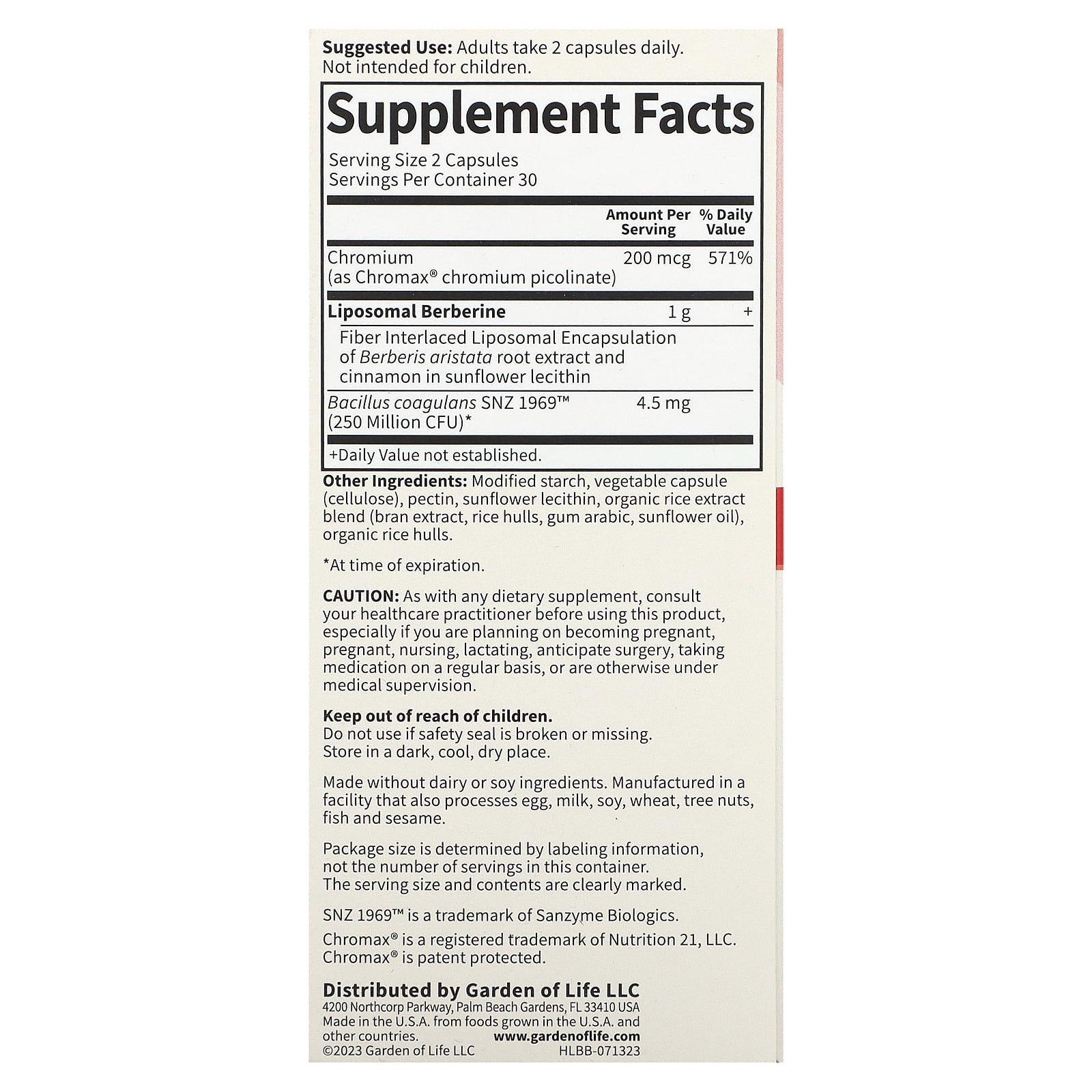 Garden Of Life - Liposomal Berberin - 60 Vcaps