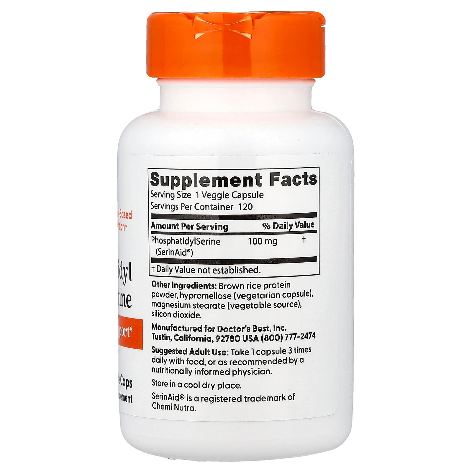 Phosphatidyl Serine ingredienser & etikett
