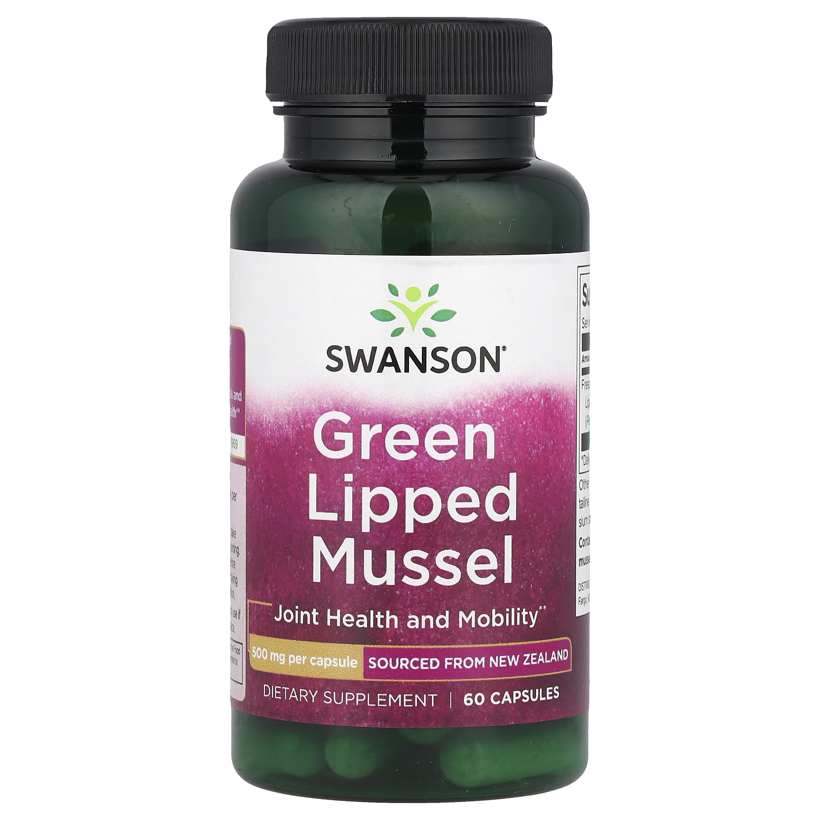 Swanson Green Lipped Mussel 60 kapslar framsida