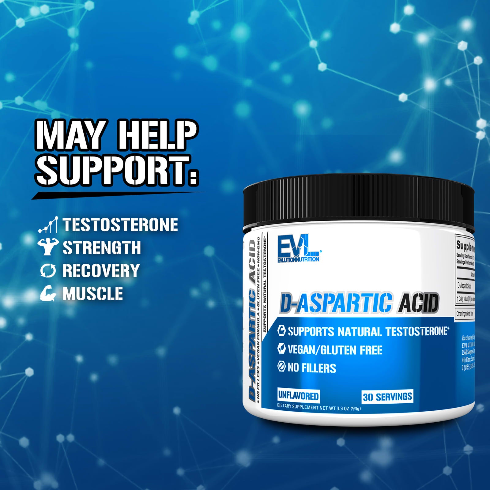EVLution Nutrition - D-Aspartic Acid - 94g