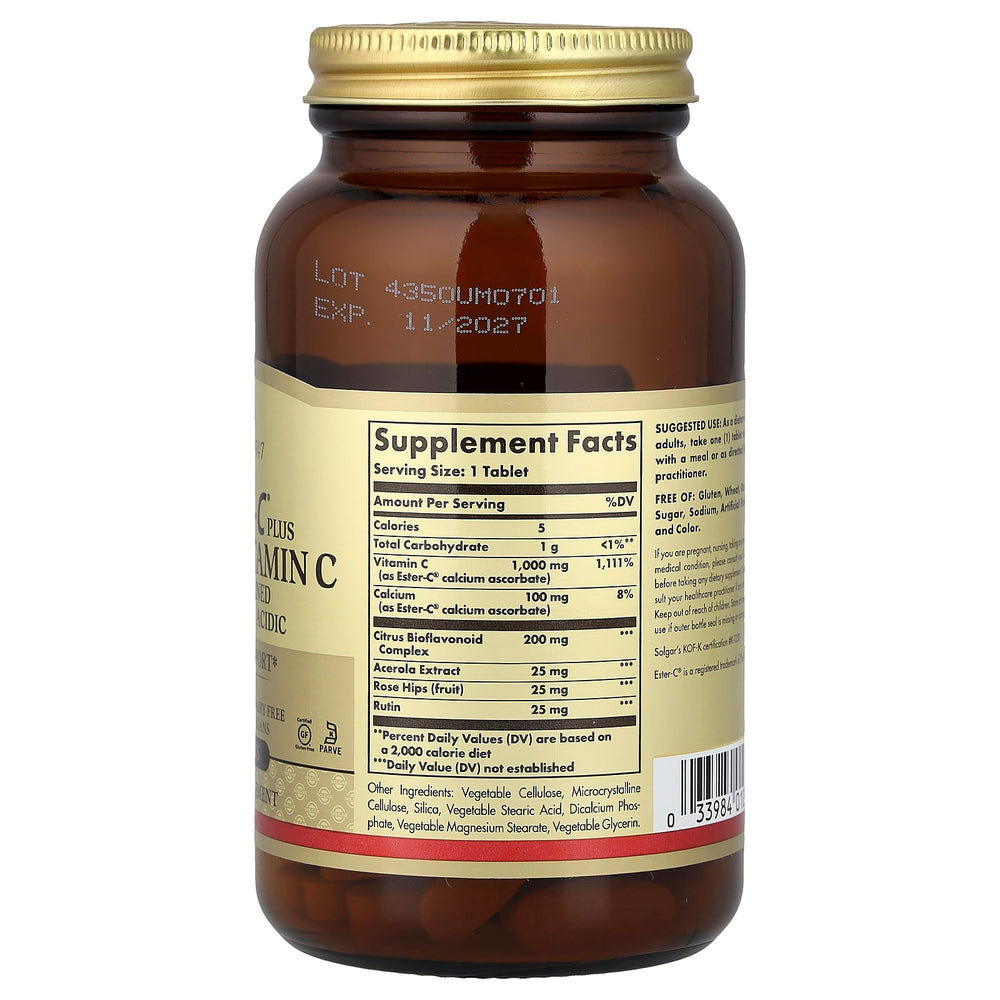 Solgar Ester-C Plus Vitamin C näringsfakta och ingredienser
