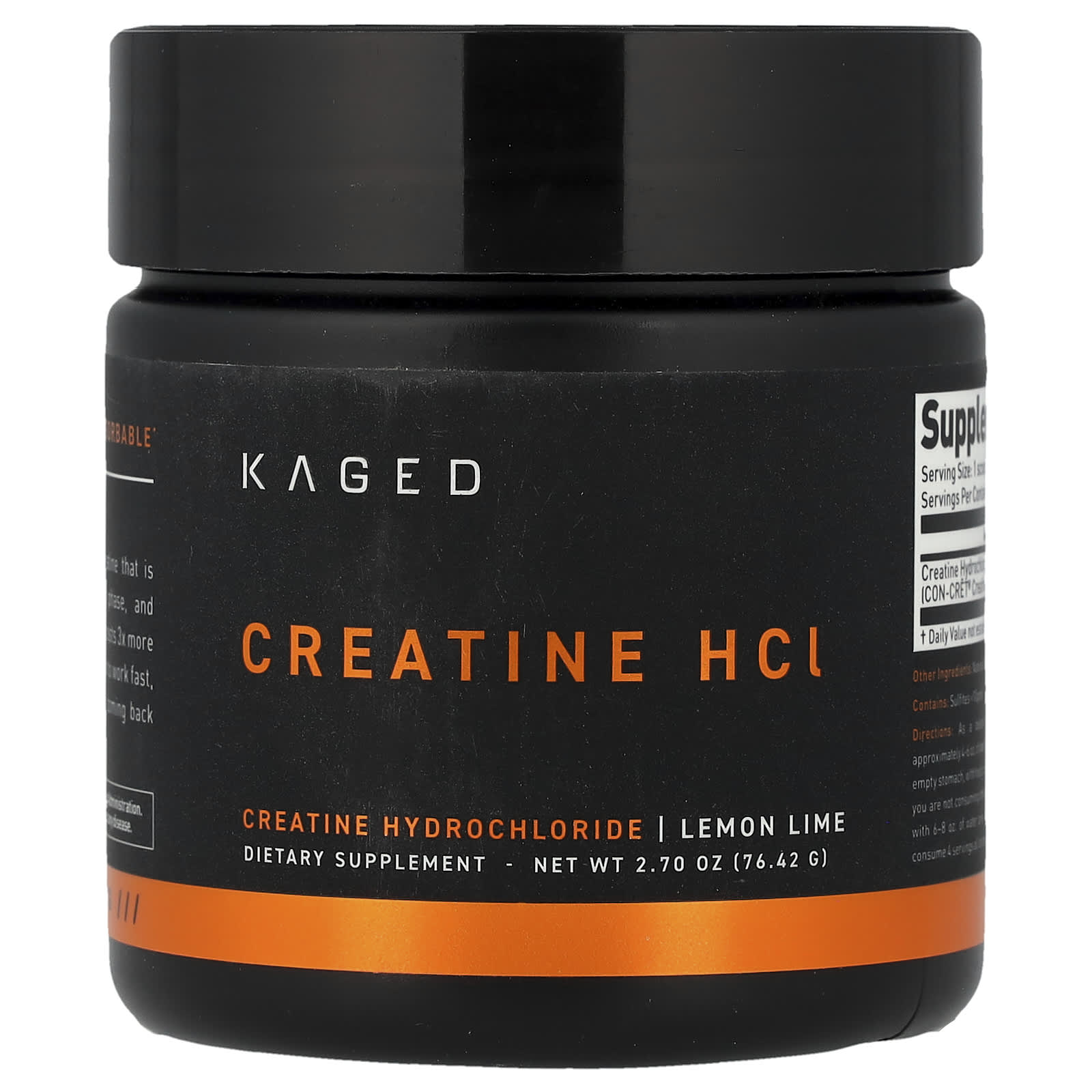 Kaged Muscle Creatine HCL märkningar certifikat