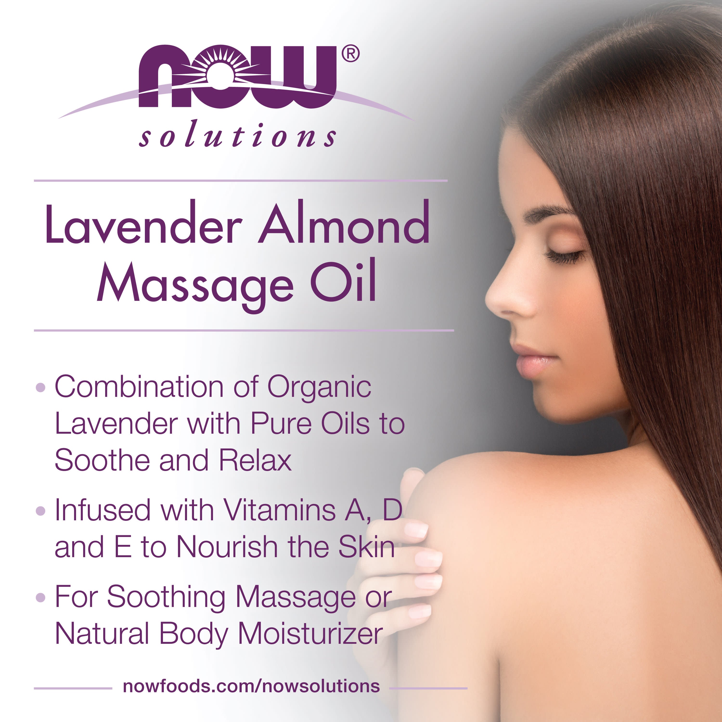 Lavender Almond Massage Oil produktetikett detalj