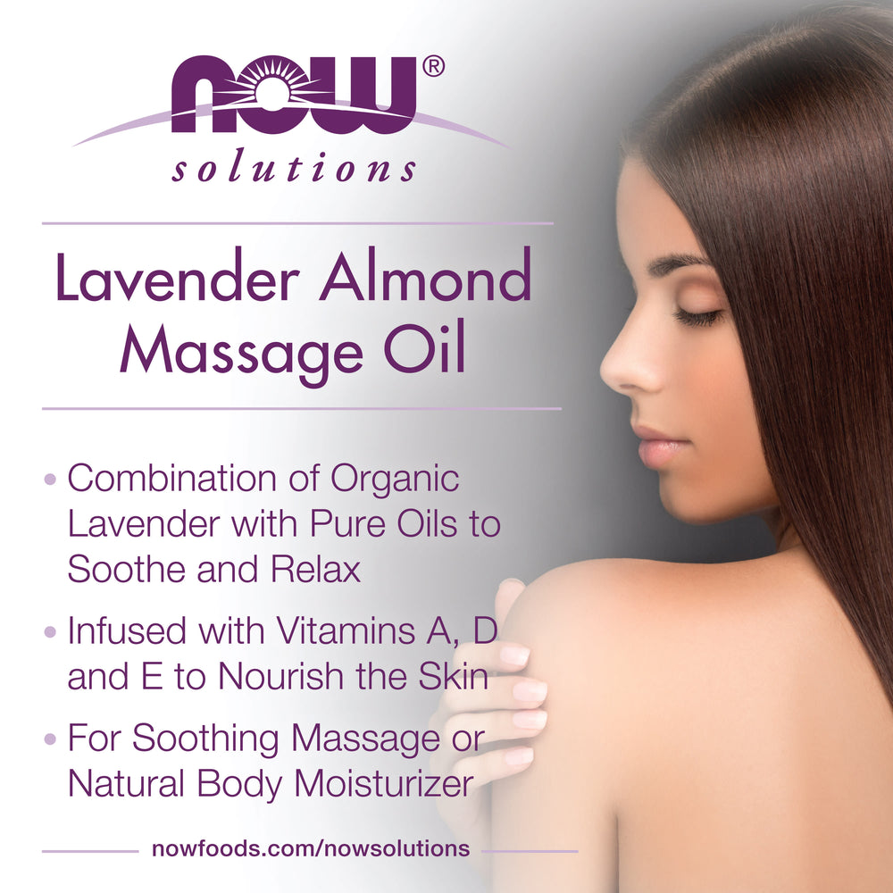 Lavender Almond Massage Oil produktetikett detalj