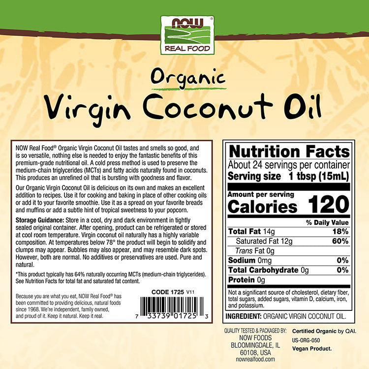 NOW Foods - Organic Virgin Coconut Oil