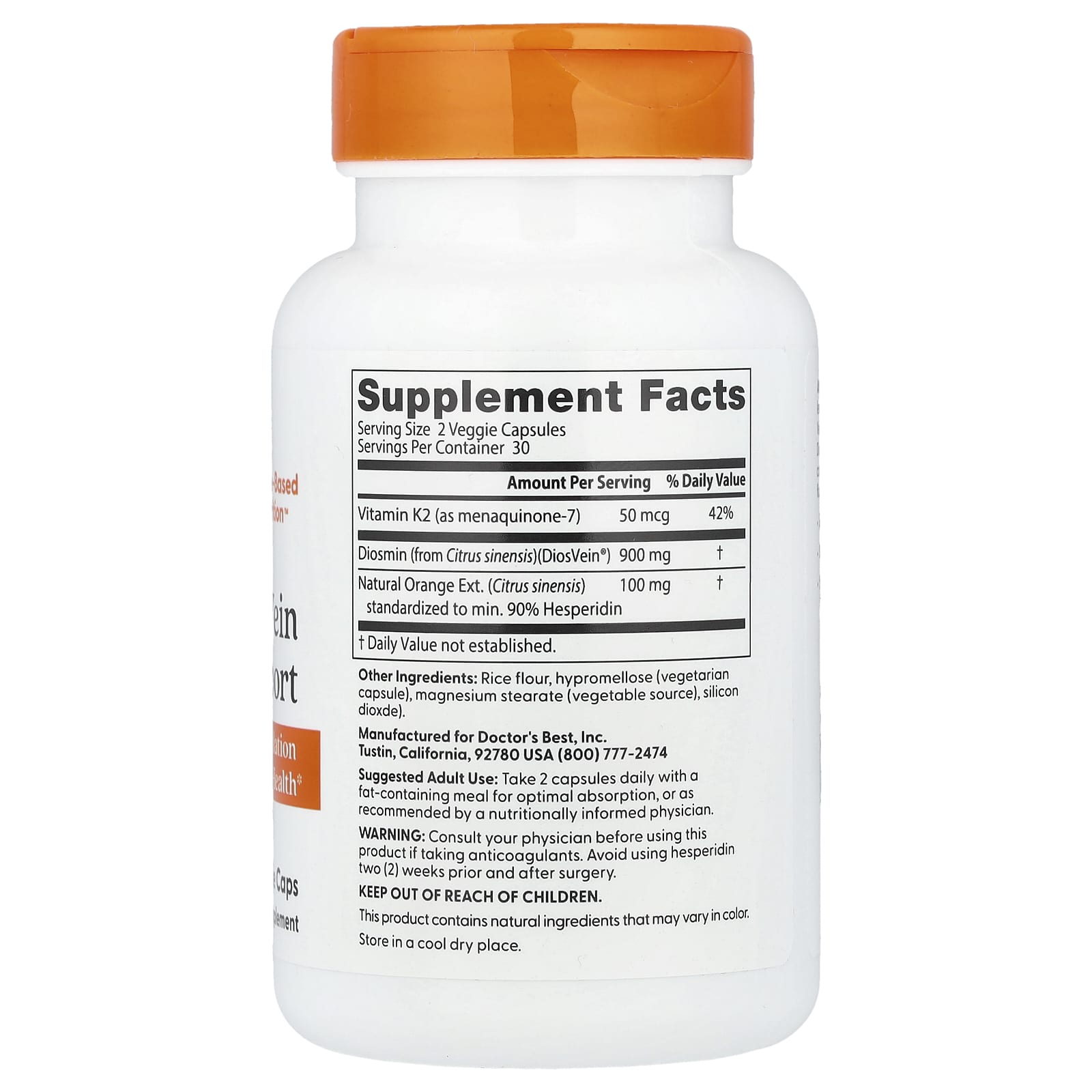 Doctor's Best Vein Support näringsfakta