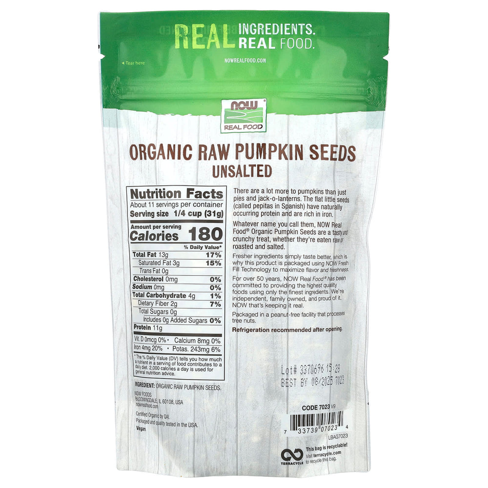 Organic Raw Pumpkin Seeds näringsfakta