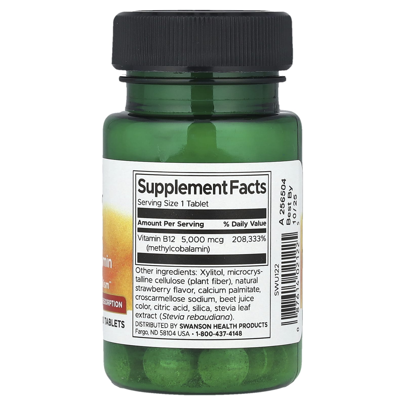 Swanson Vitamin B12 Methylcobalamin ingredienser etikett