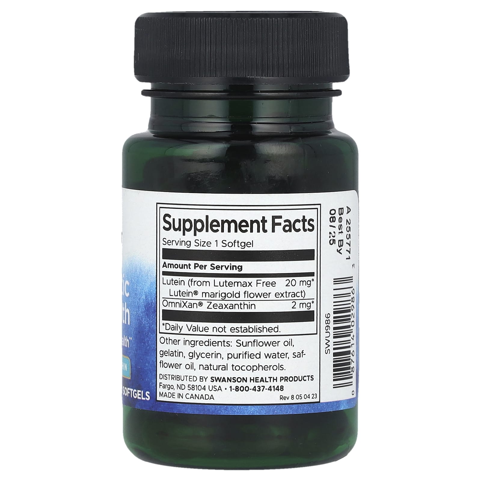 Swanson - Synergistic Eye Health Lutein & Zeaxanthin - 60 Sgels